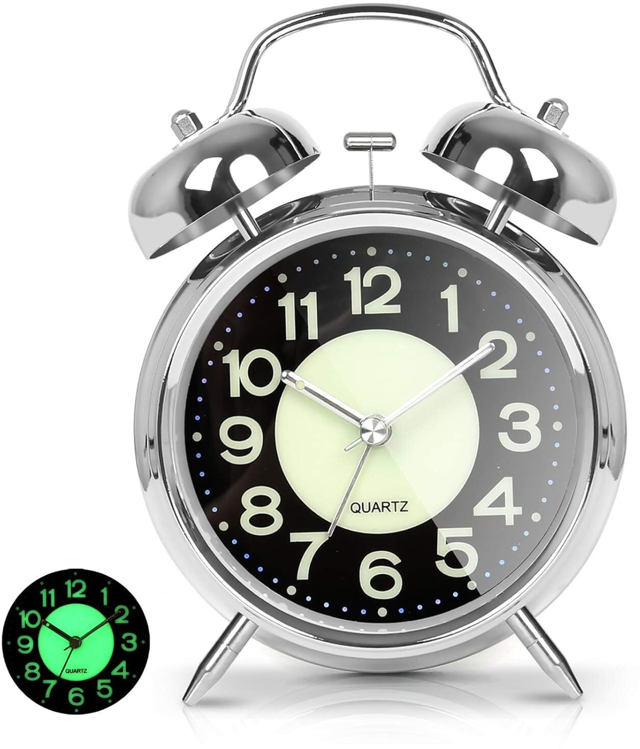 Image of ADOXER Analog Silver Clock
