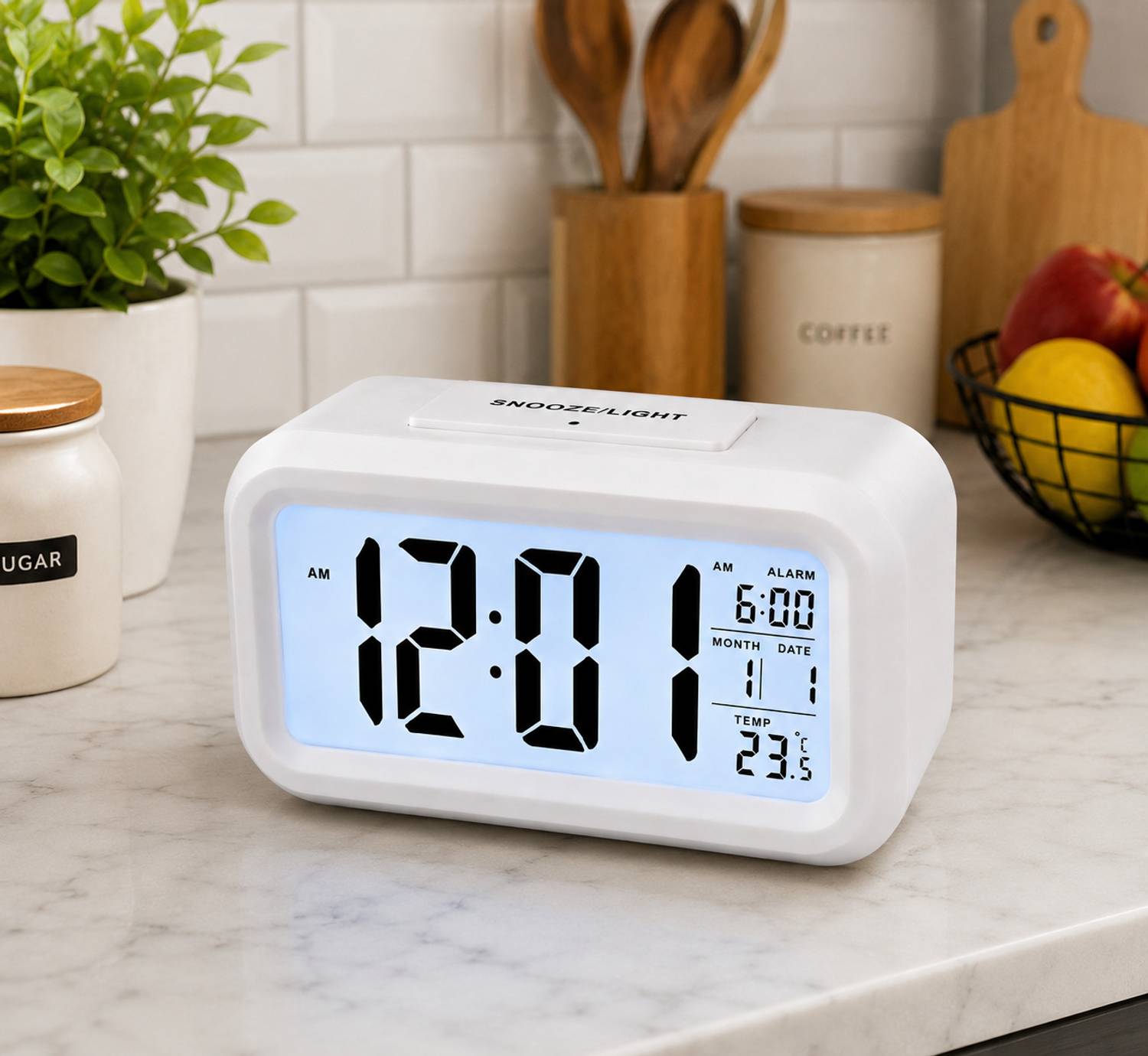 unicornzone Digital White Clock