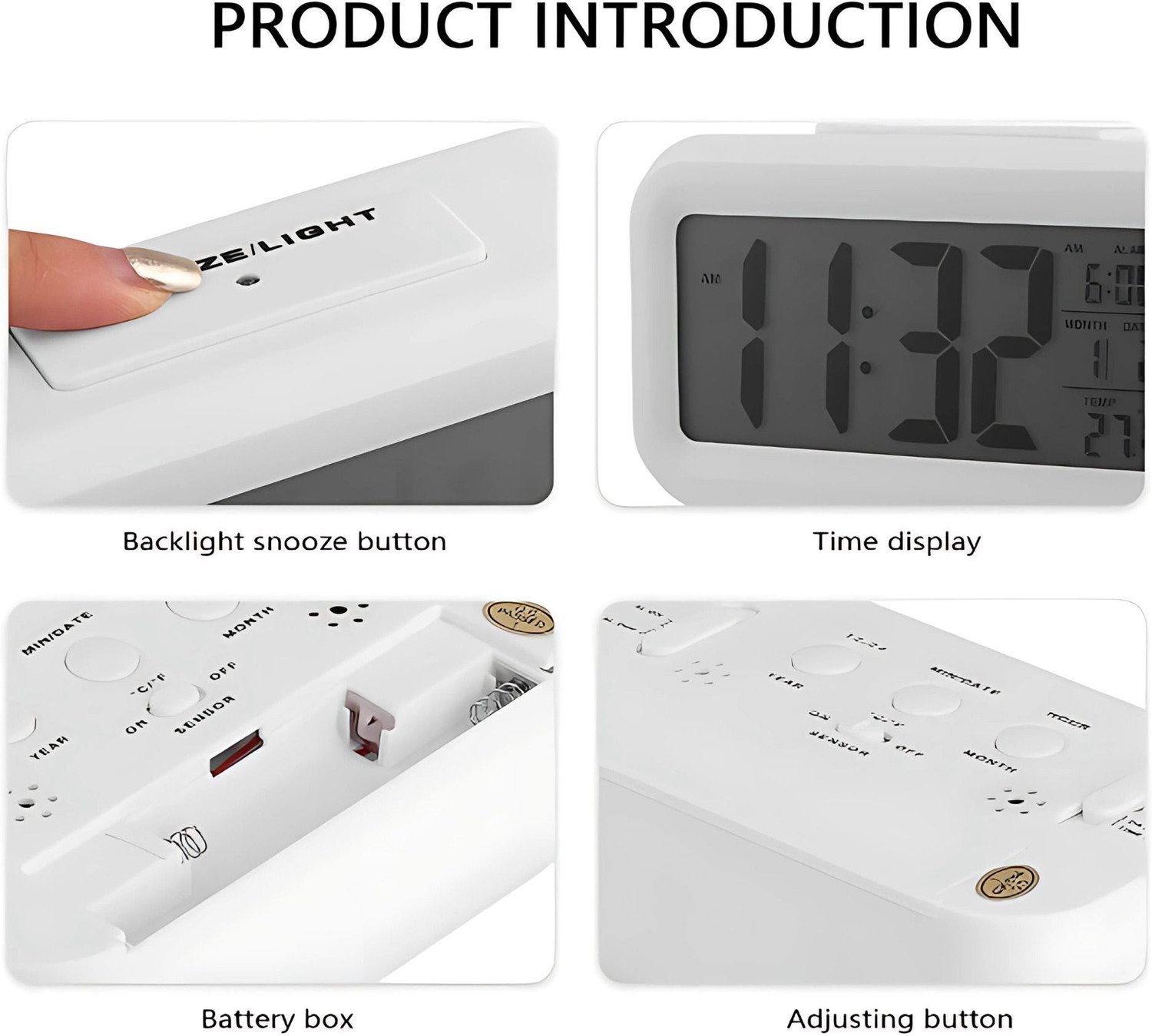 Image of RAAGMANSAA Digital White Clock