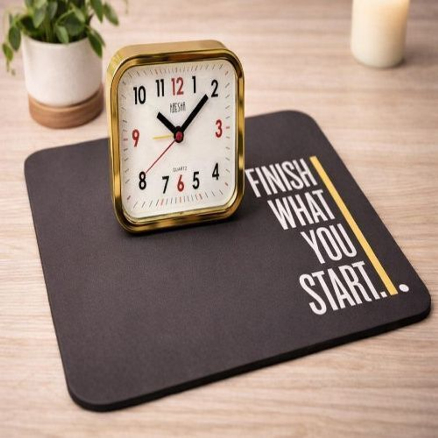 Image of Abhi Creative Analog golden, Black, White Clock