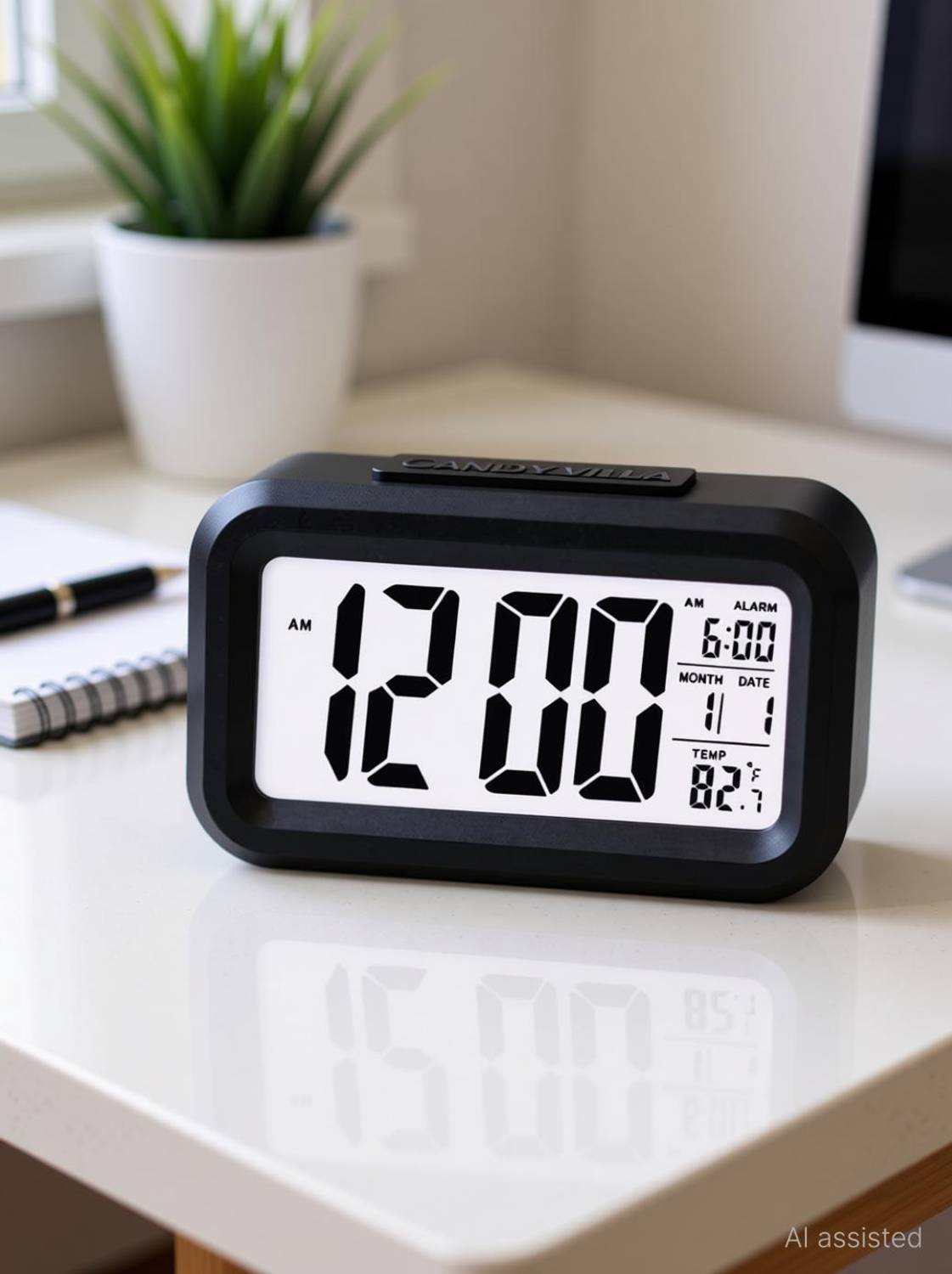CANDYVILLA Digital Black Clock