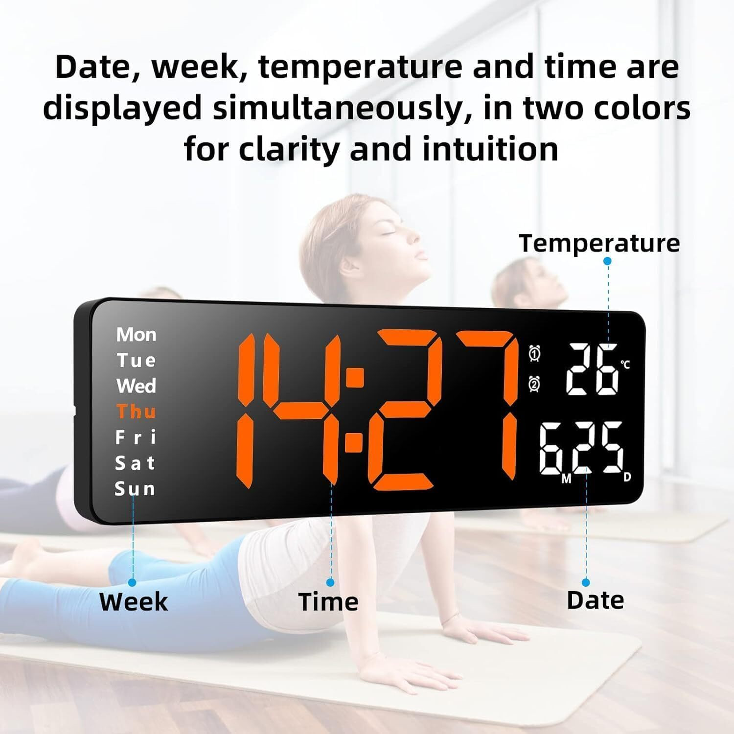 Image of MAXIVE Digital 12 cm X 38 cm Wall Clock