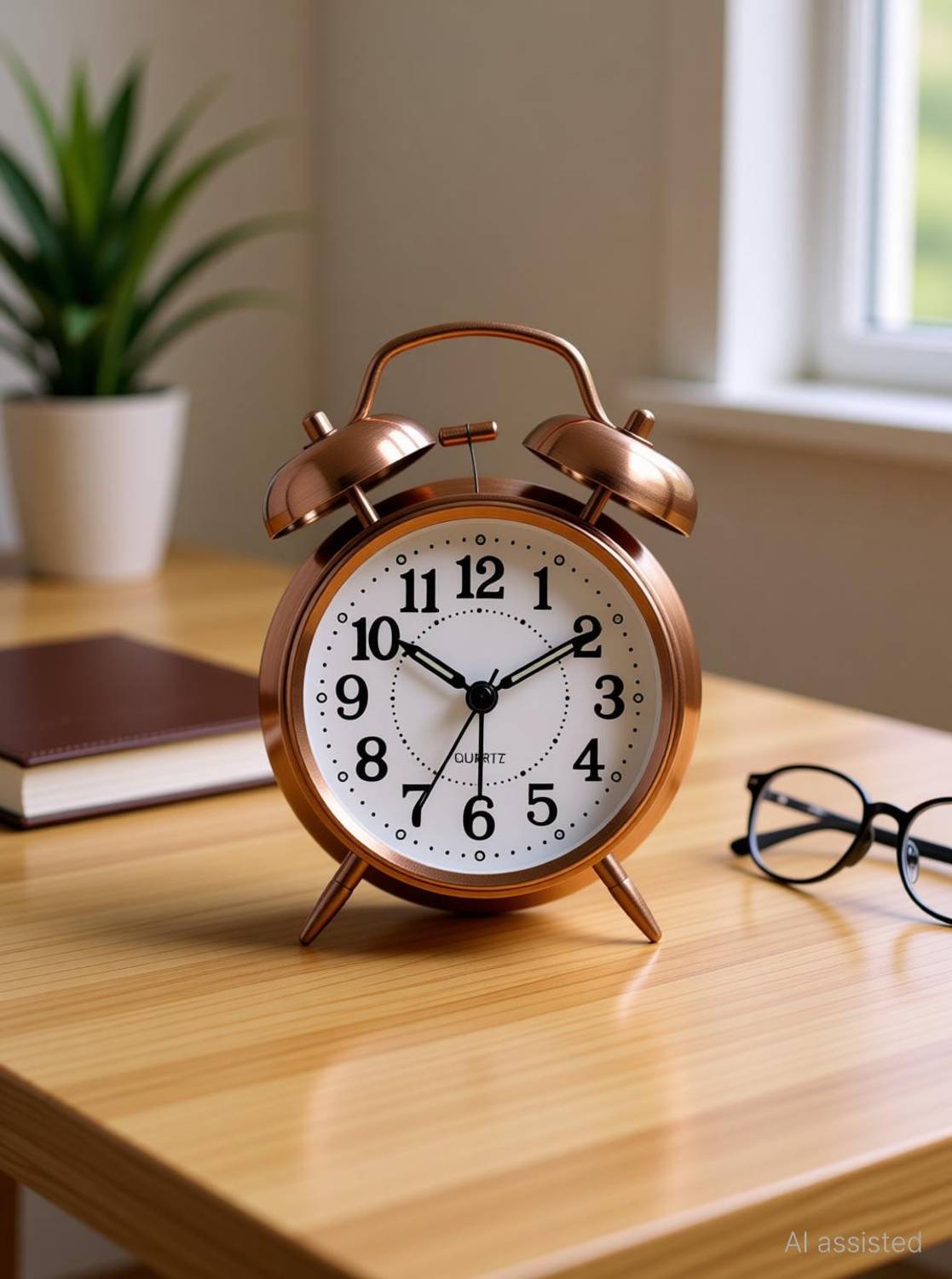 Amdeeworld Analog Copper Clock