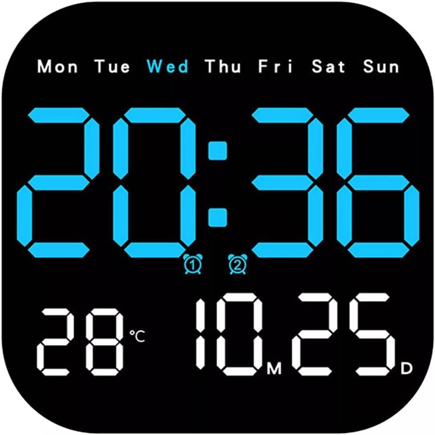 AERYS Digital Date & Temperature Alarm Table Clock for Students, Home, Office Clock