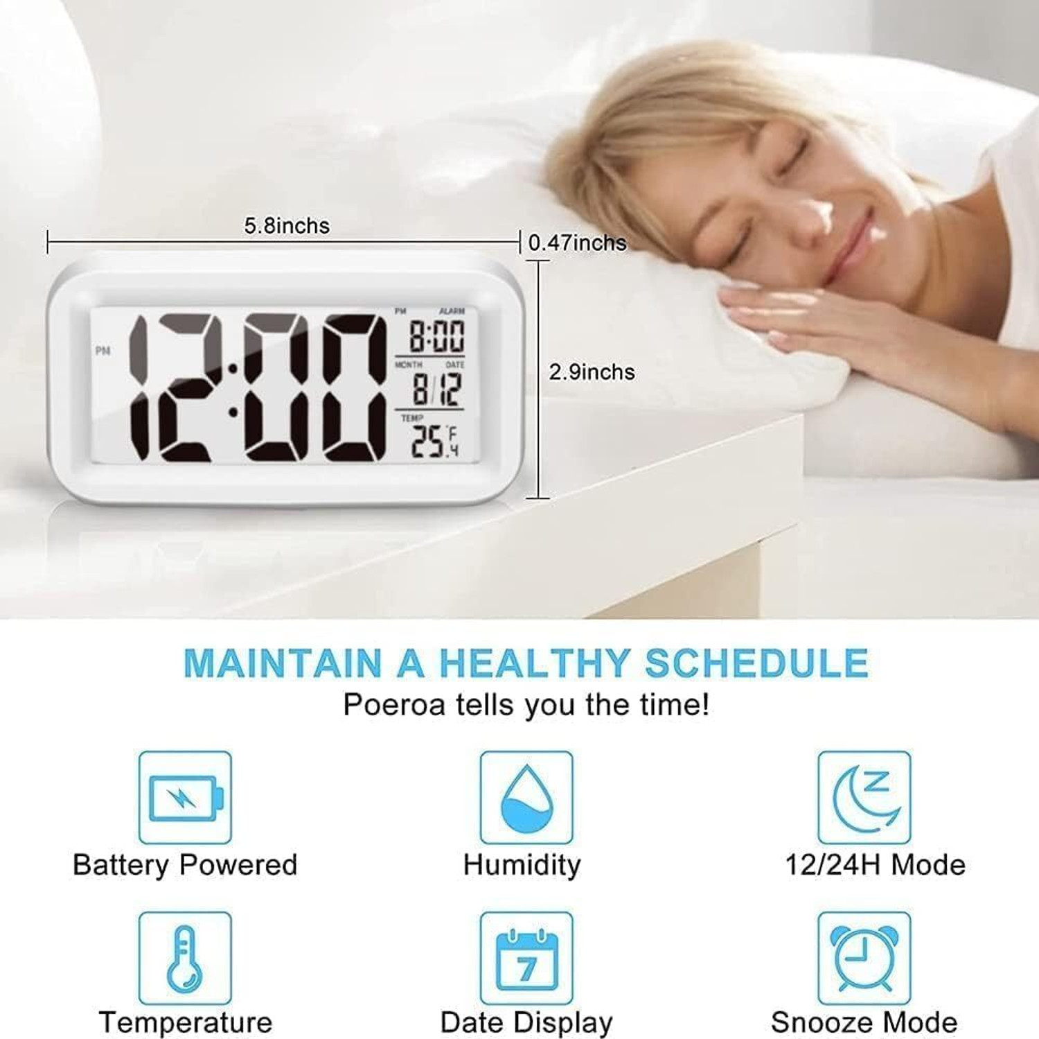 Image of AERYS Digital White Clock