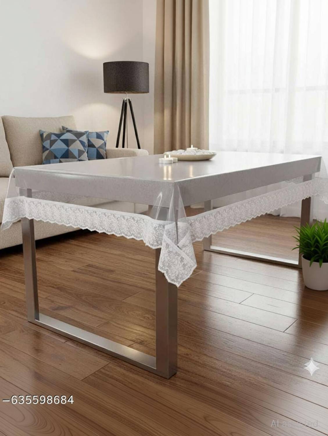AASHI TRADERS Plastic 4 Seater Floral Table Cover