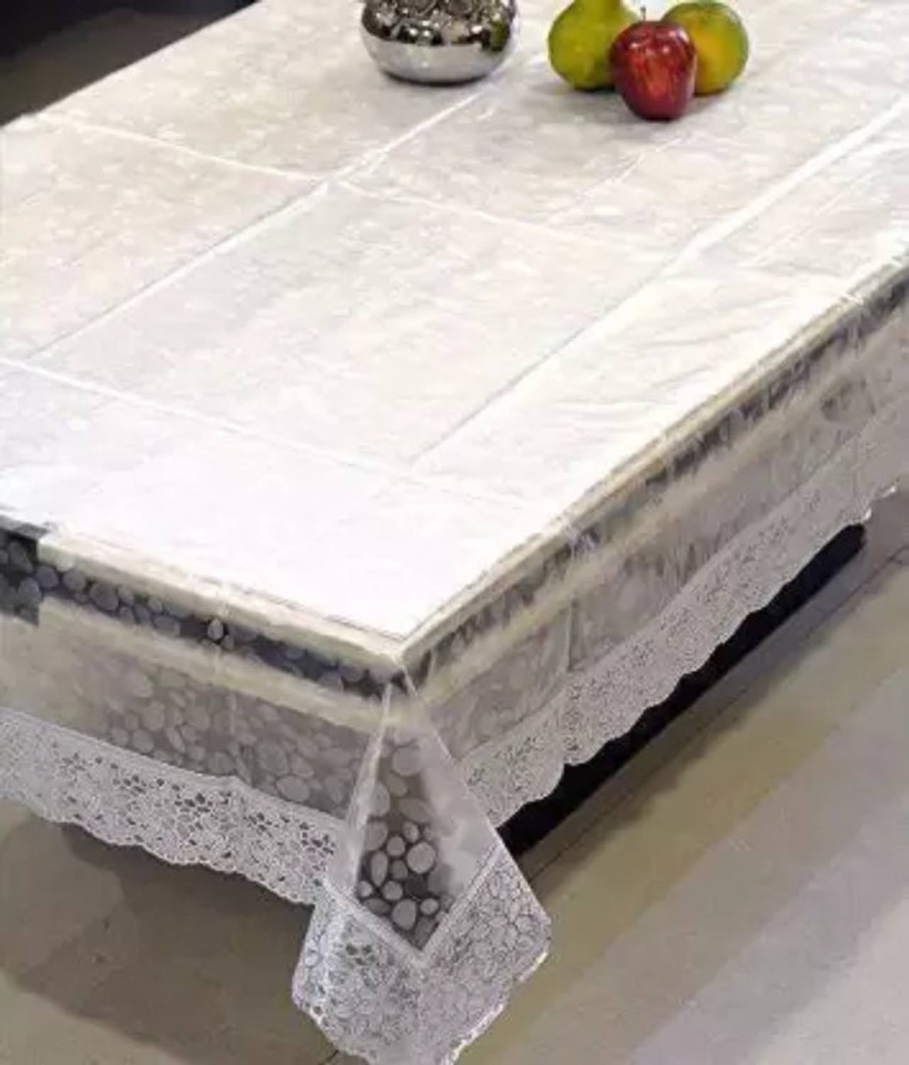 Abhsant PVC 4 Seater Self Design Table Cover