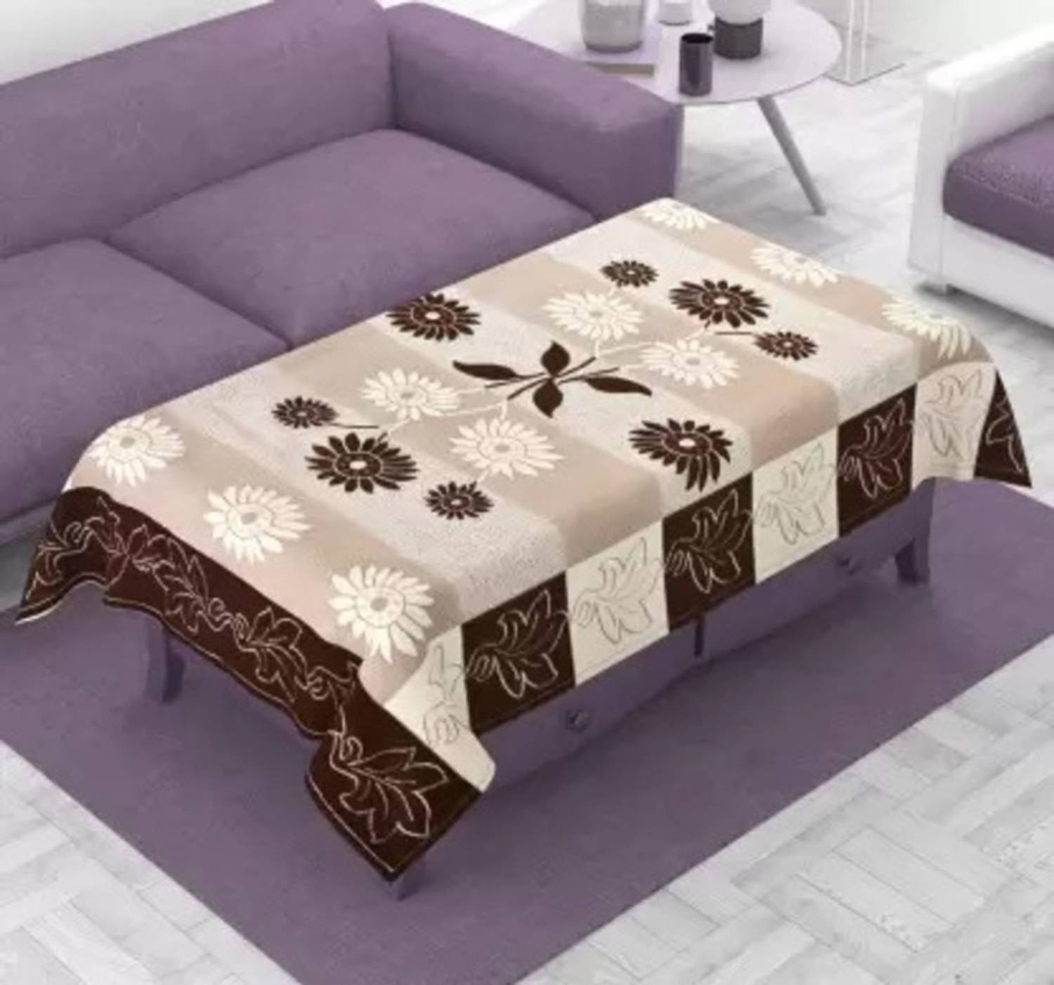 Abhsant Cotton 4 Seater Floral Table Cover