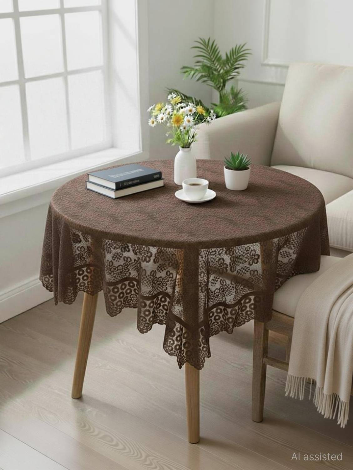 Bigger fish Cotton 2 Seater Crocheted Table Cover