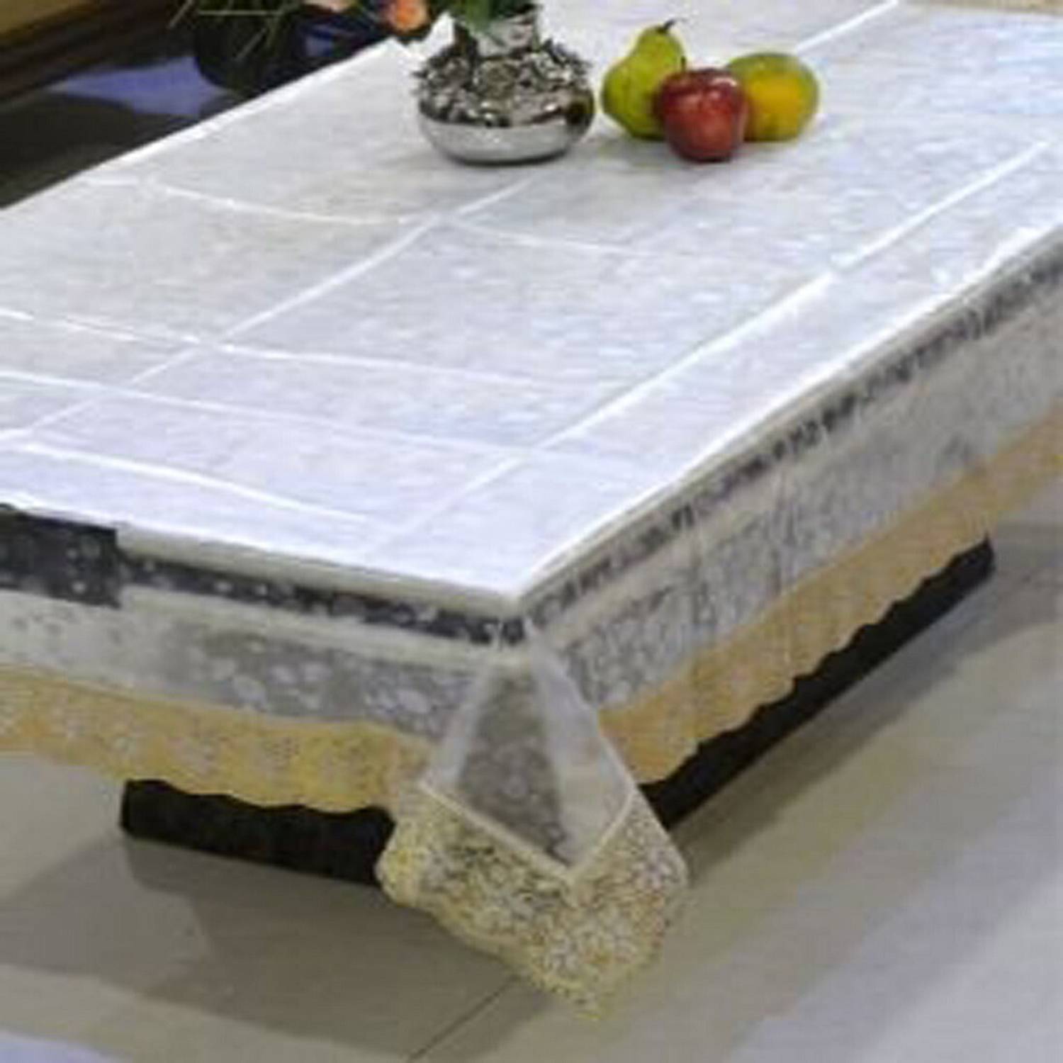 Blue Diamond Plastic 4 Seater Self Design Table Cover