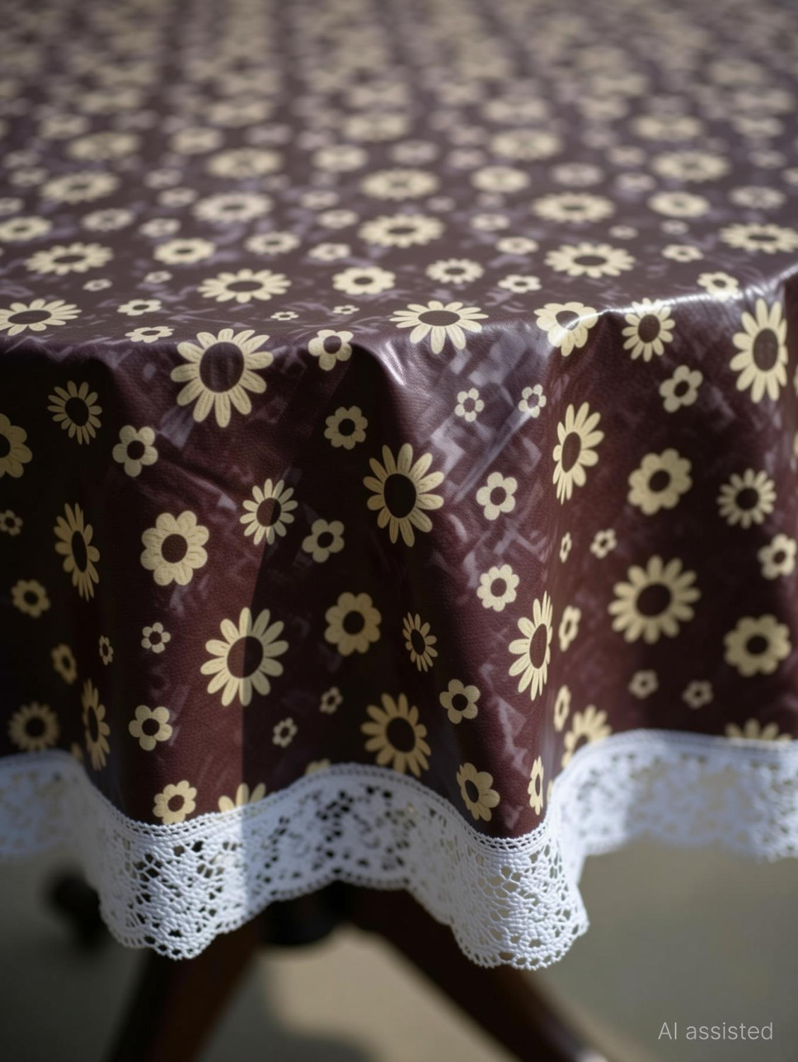 Image of ZITIN PVC 6 Seater Floral Table Cover
