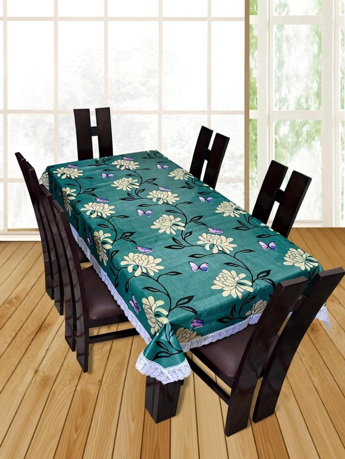 Image of CASA FURNISHING PVC 6 Seater Floral Table Cover