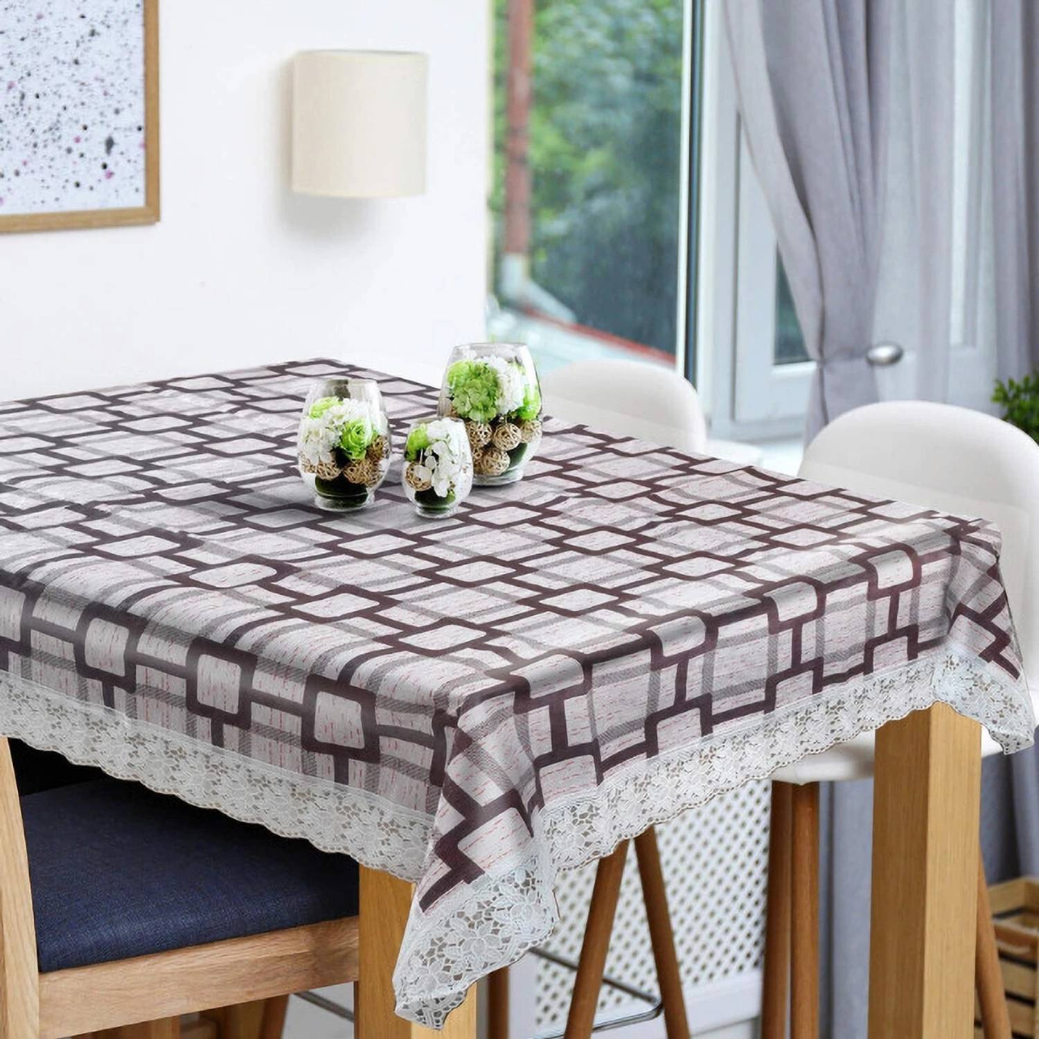 AshmakamMart PVC 4 Seater Checkered Table Cover