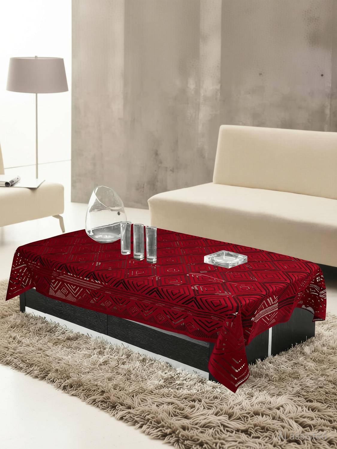 Ashik Cloth House Cotton 4 Seater Floral Table Cover