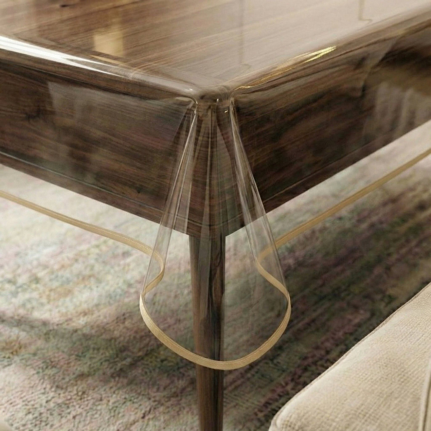 Image of Zyraan Decor PVC 4 Seater Solid Table Cover