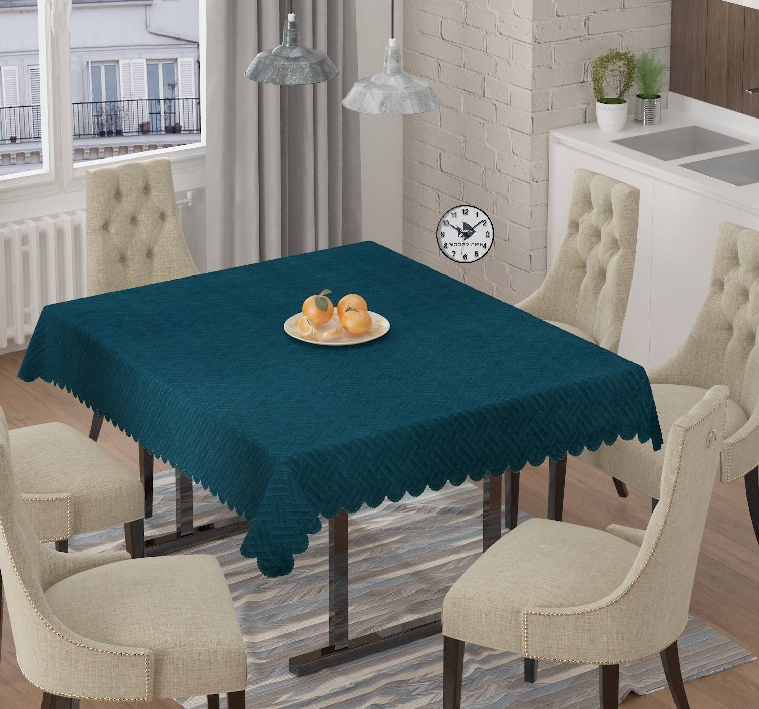 Bigger fish Velvet 6 Seater Solid Table Cover
