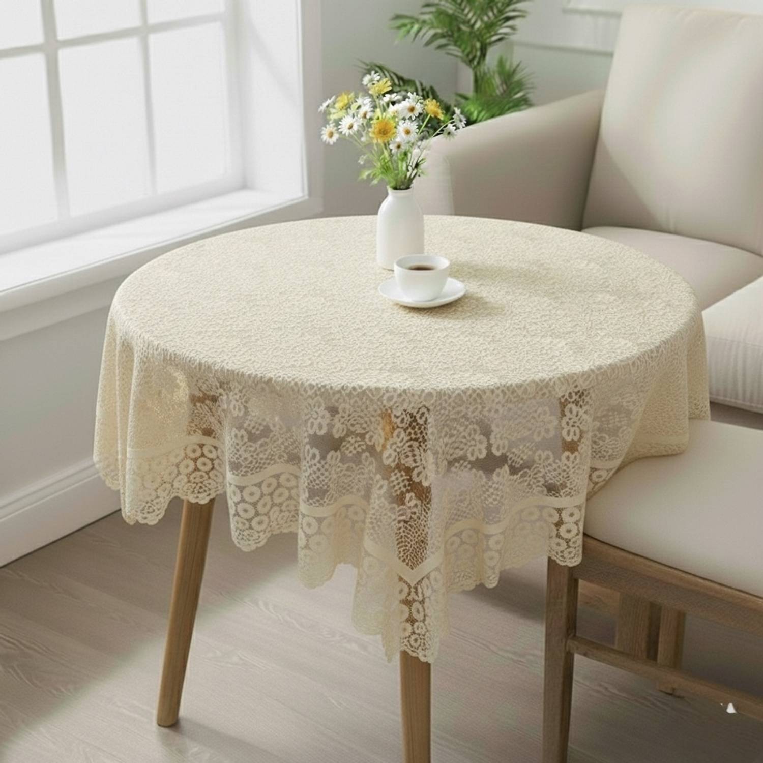 Bigger fish Cotton 2 Seater Crocheted Table Cover