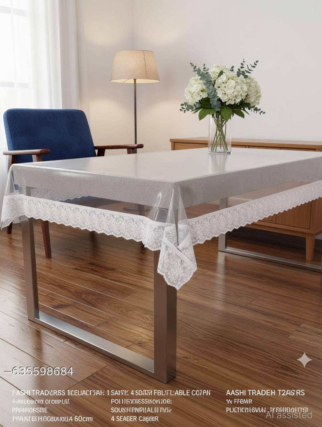 AASHI TRADERS Plastic 4 Seater Floral Table Cover