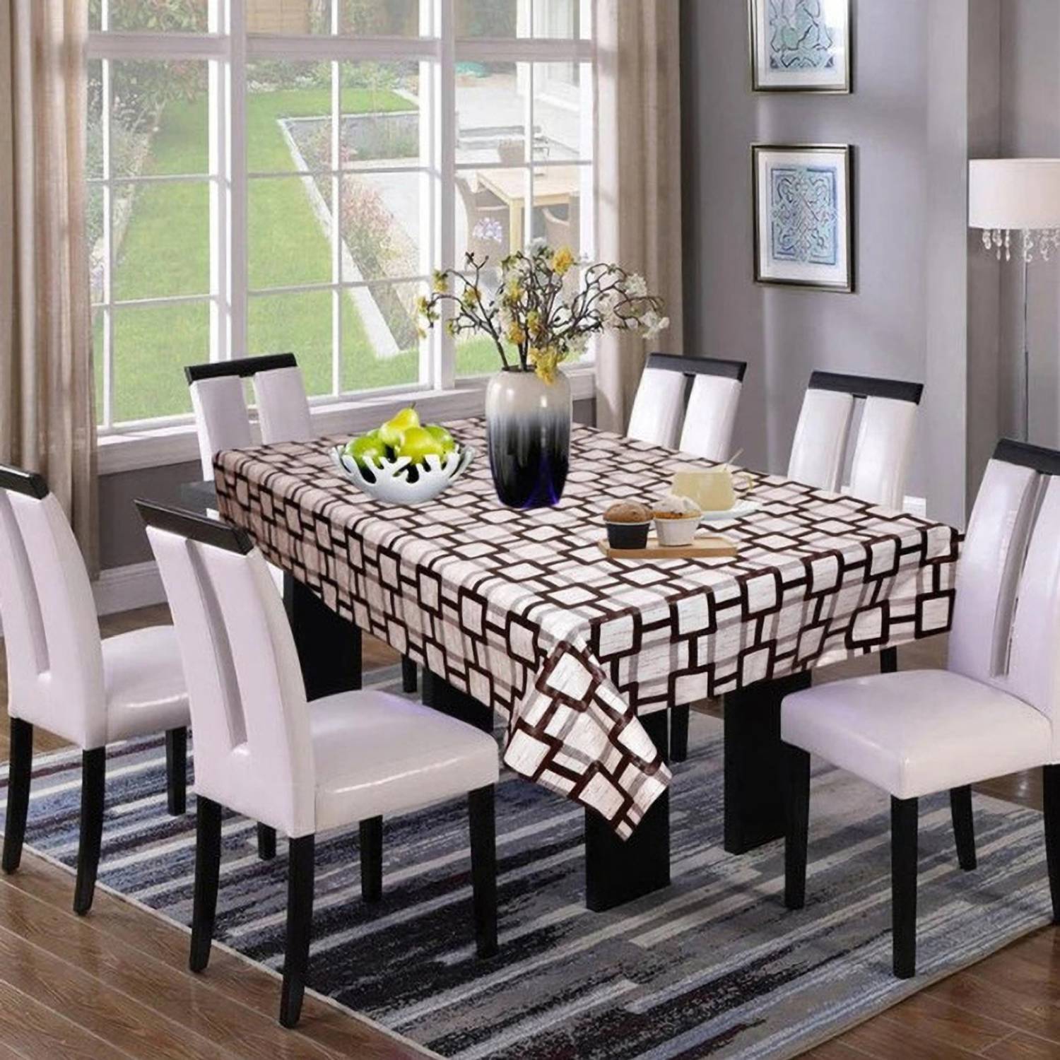 AshmakamMart PVC 4 Seater Checkered Table Cover
