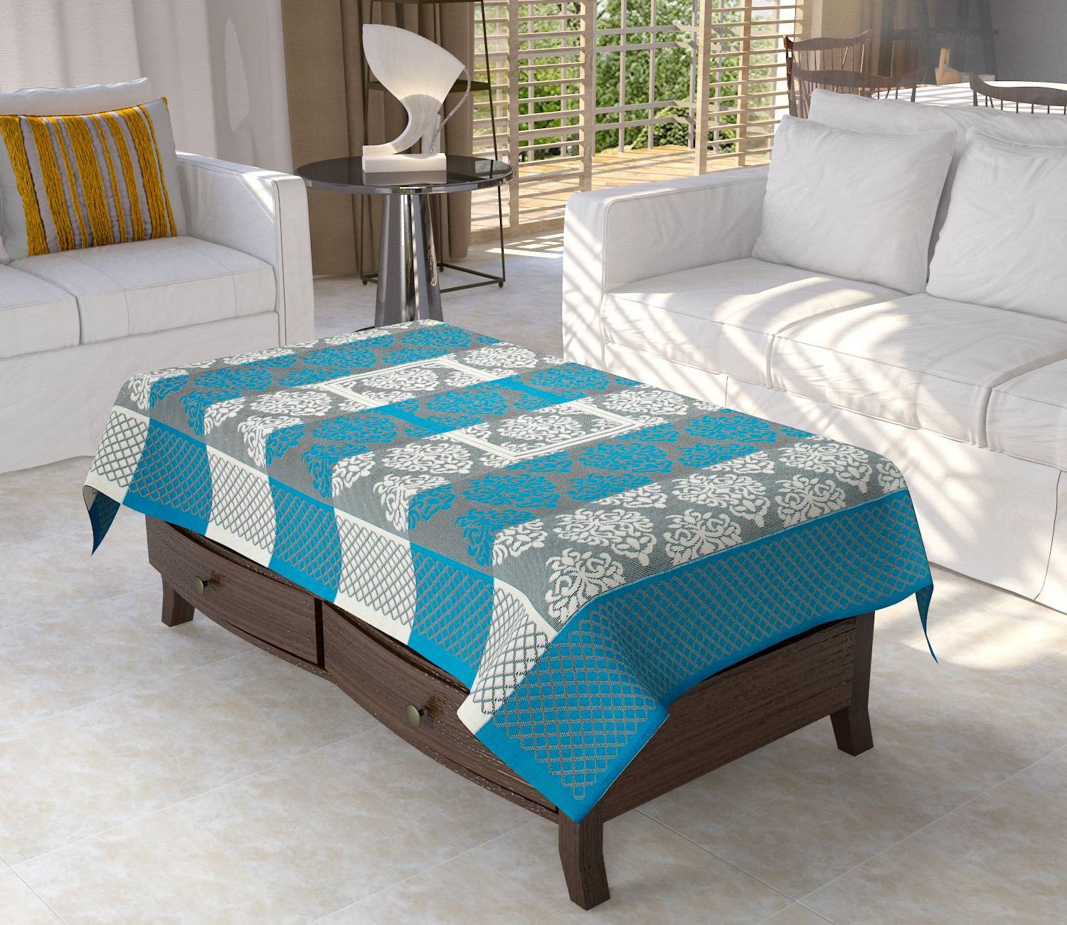 Amanjyoti Cotton 4 Seater Floral Table Cover