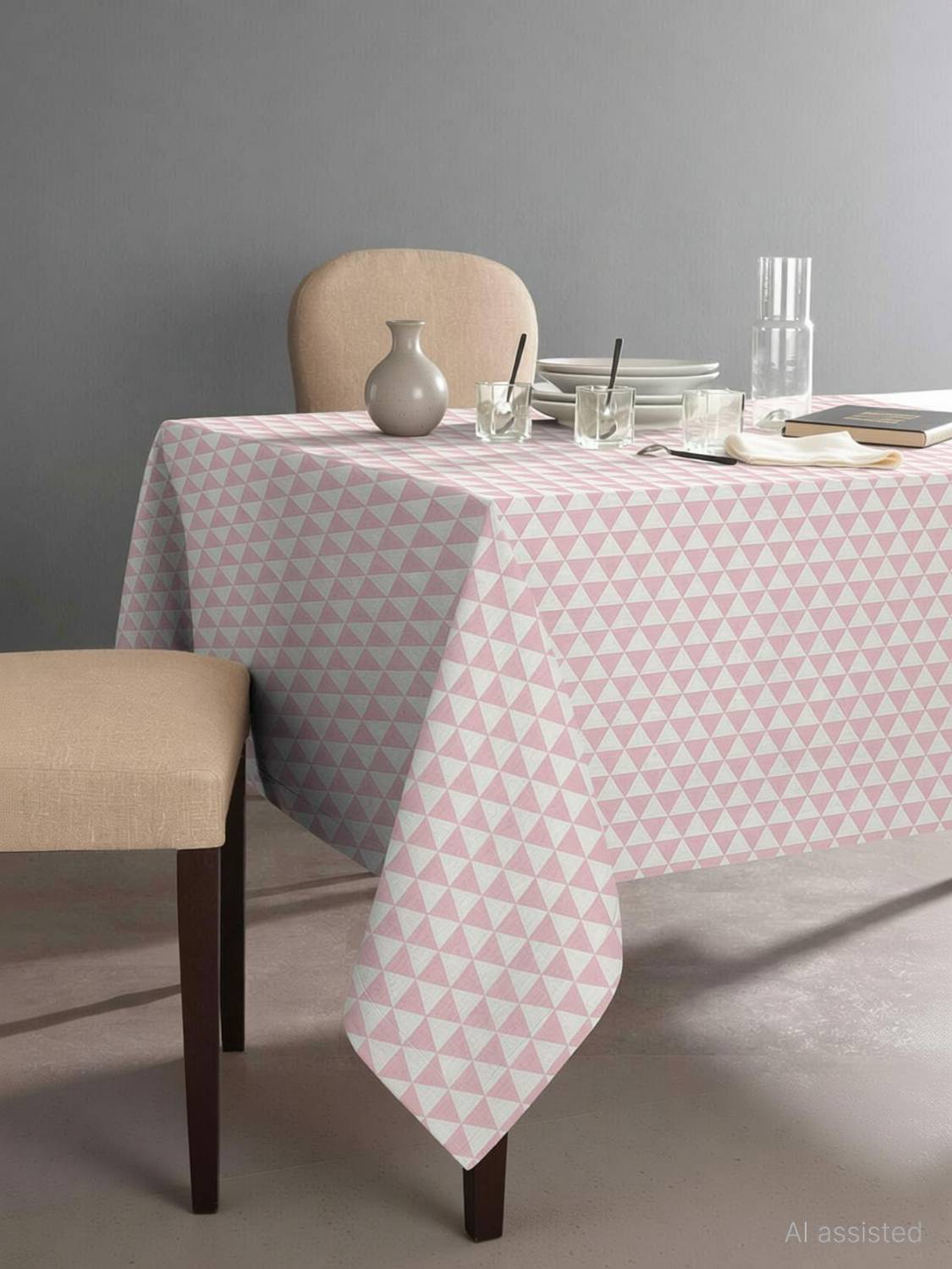 BBM Cotton 6 Seater Geometric Table Cover