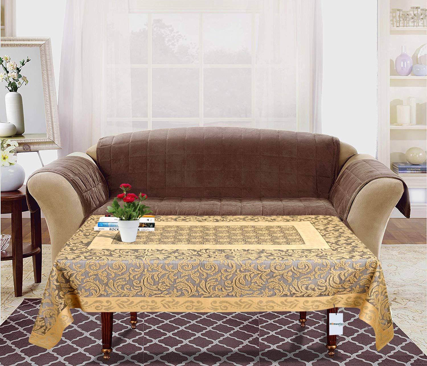 HOMESTIC Cotton 4 Seater Floral Table Cover