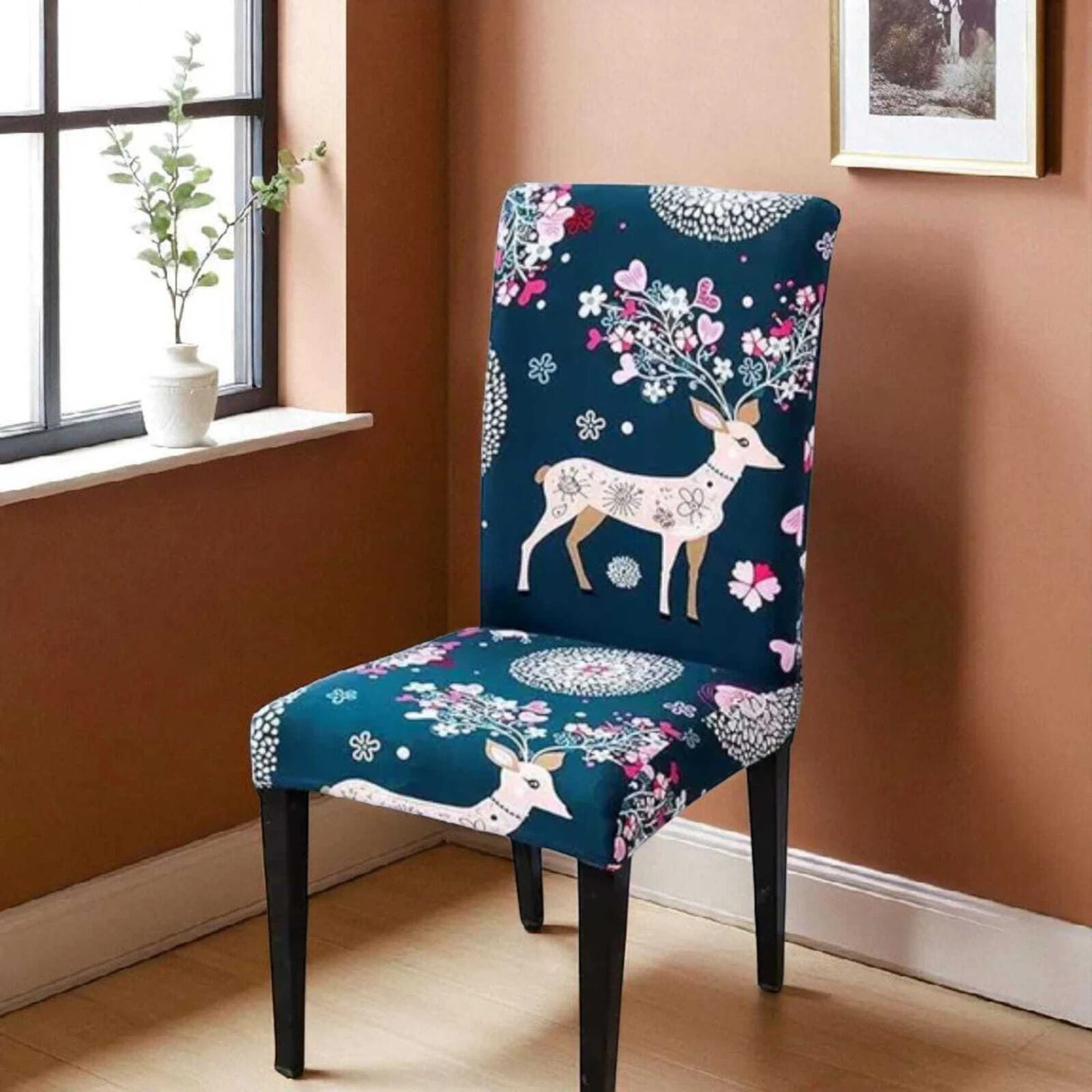 Image of THE AKSHRAM Polyester 6 Seater Floral Table Cover