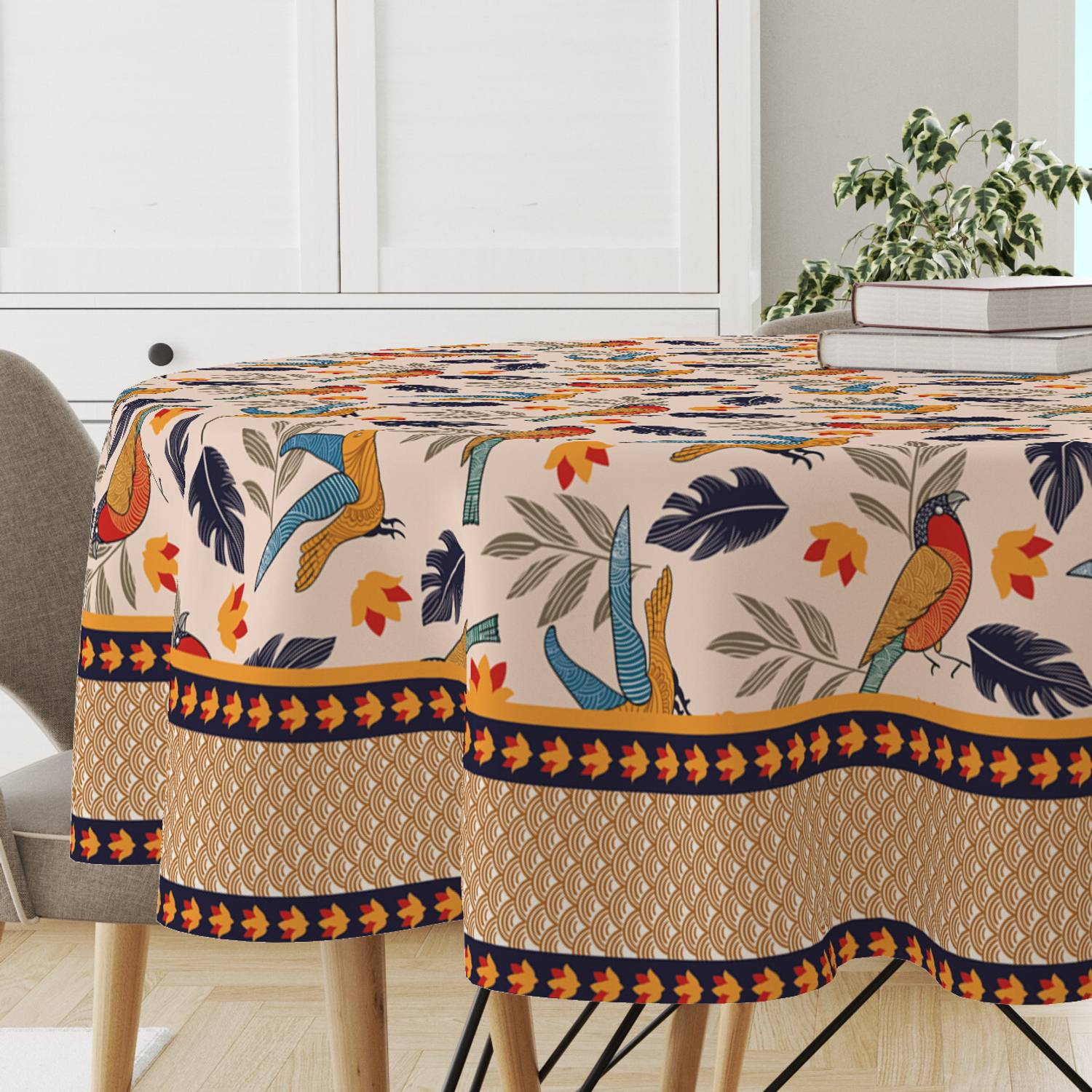 ASTITVA Cotton 4 Seater Printed Table Cover