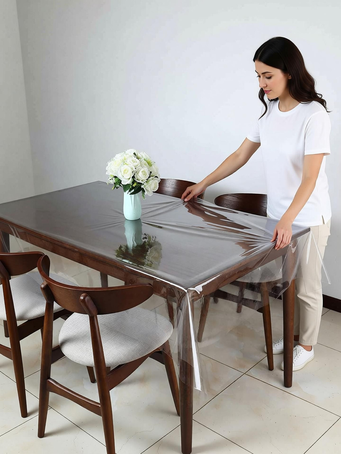 Image of Flipkart SmartBuy PVC 6 Seater Solid Table Cover