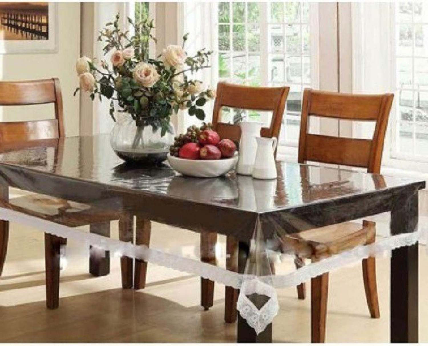 Image of KUBER INDUSTRIES Plastic 6 Seater Solid Table Cover