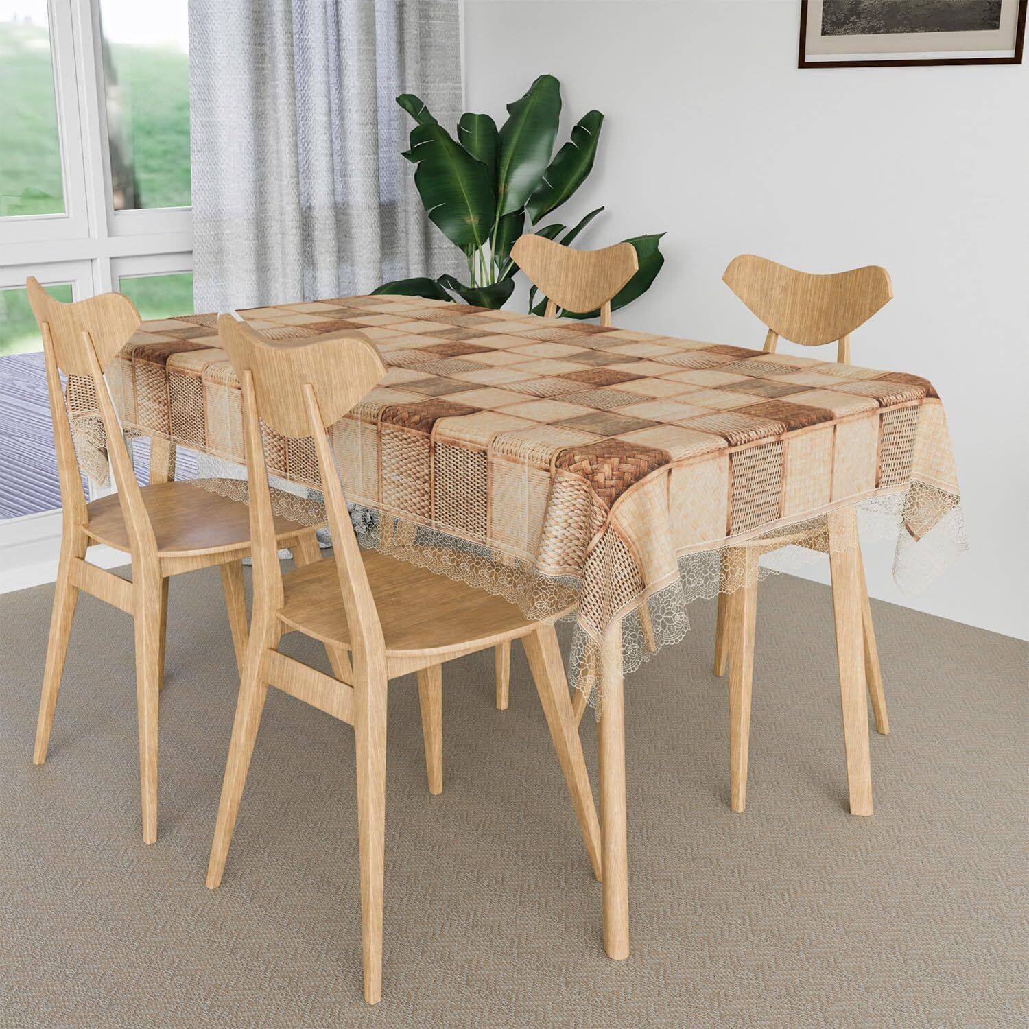 bharatretail PVC 4 Seater Printed Table Cover