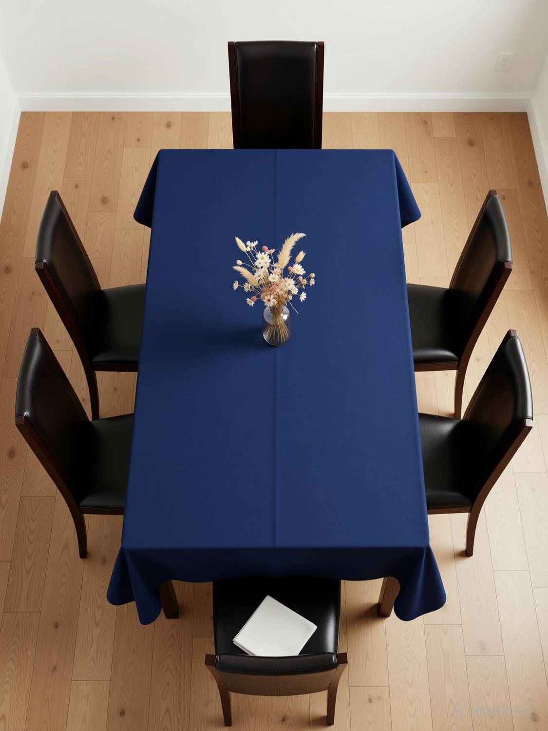 AIRWILL Cotton 6 Seater Solid Table Cover