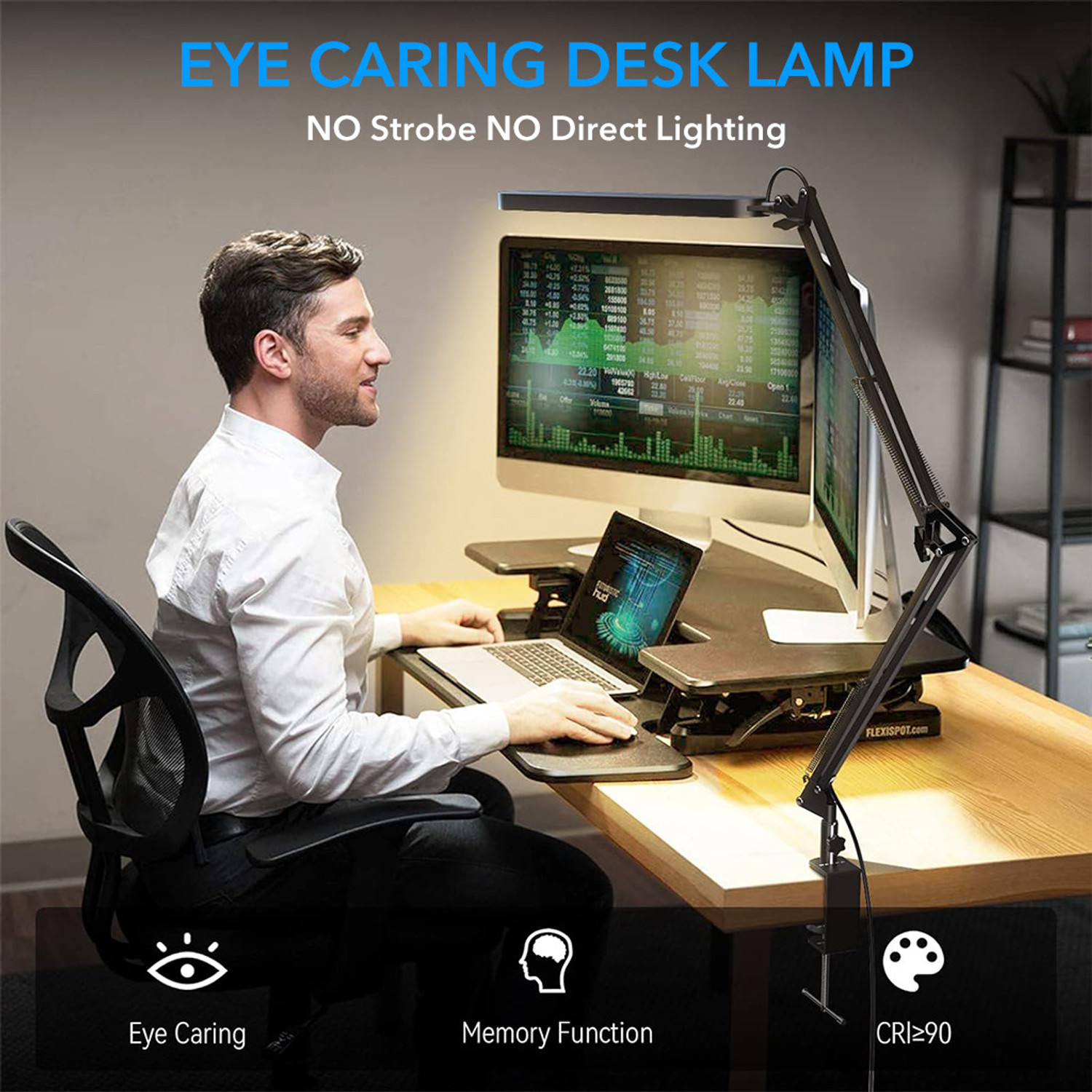 Image of SUPVOX LED Desk Lamp USB Plug Flexible Arm 3 Color Dimmable Light for Study Crafting Study Lamp