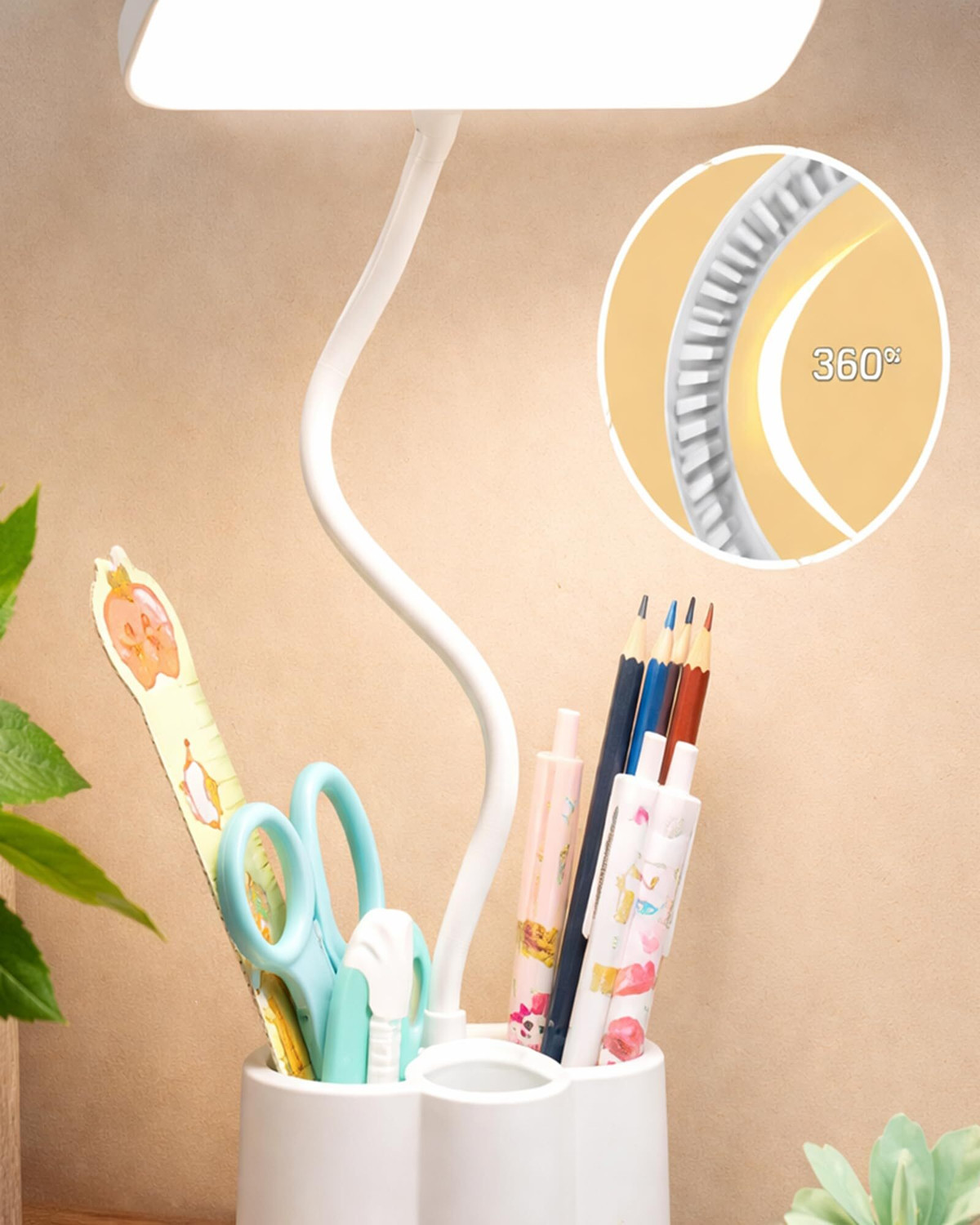Image of Glowhere LED Lamp Adjustable 3 Modes Touch USB Study & Desk Light Study Lamp