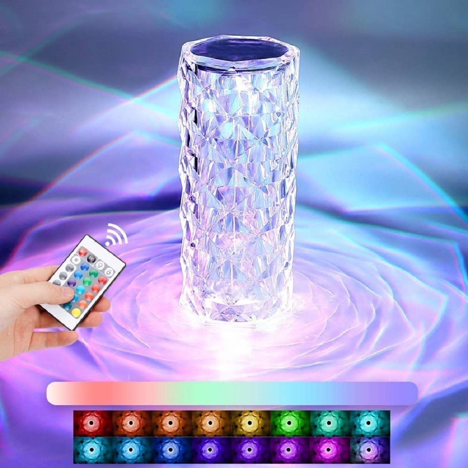 MAKD DIAMOND CRYSTAL LAMP A253 Table Lamp (10 cm, Multicolor)