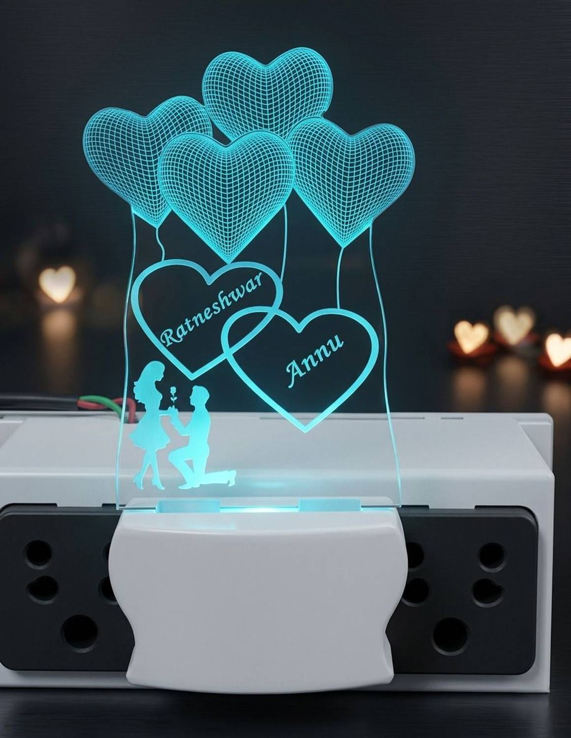 Shayona Four Romantic Love heart ballons 3D Illusion decorative L