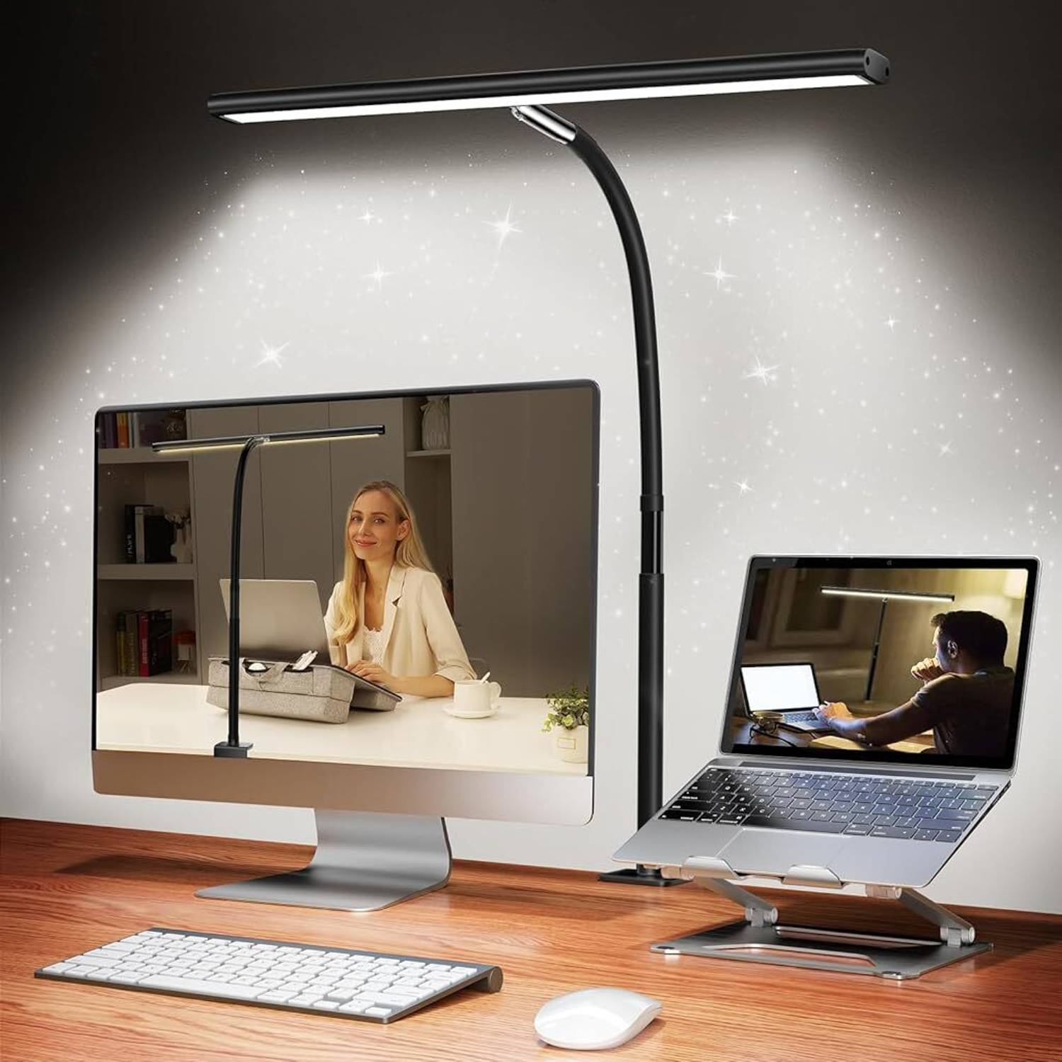 ELEPHANTBOAT Tall LED Desk Lamp for Monitor and Study Eye Friendl