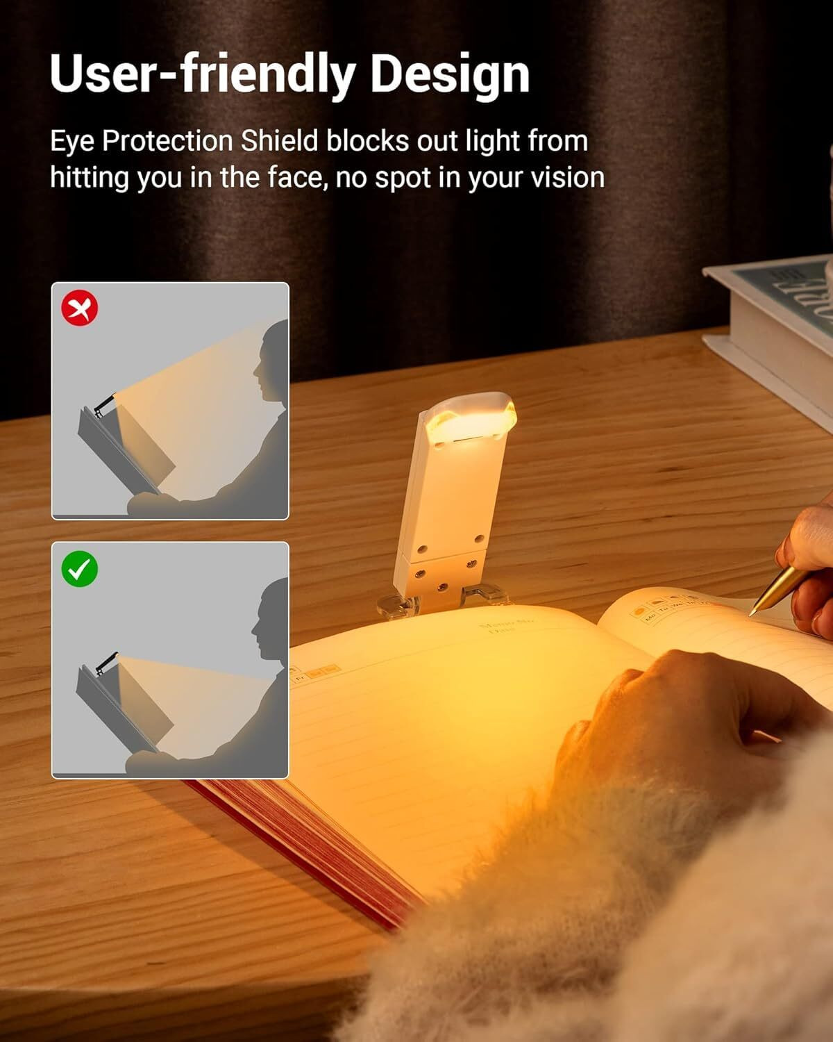 Image of DEGNO USB Rechargeable Clip-On Book Light Table Lamp