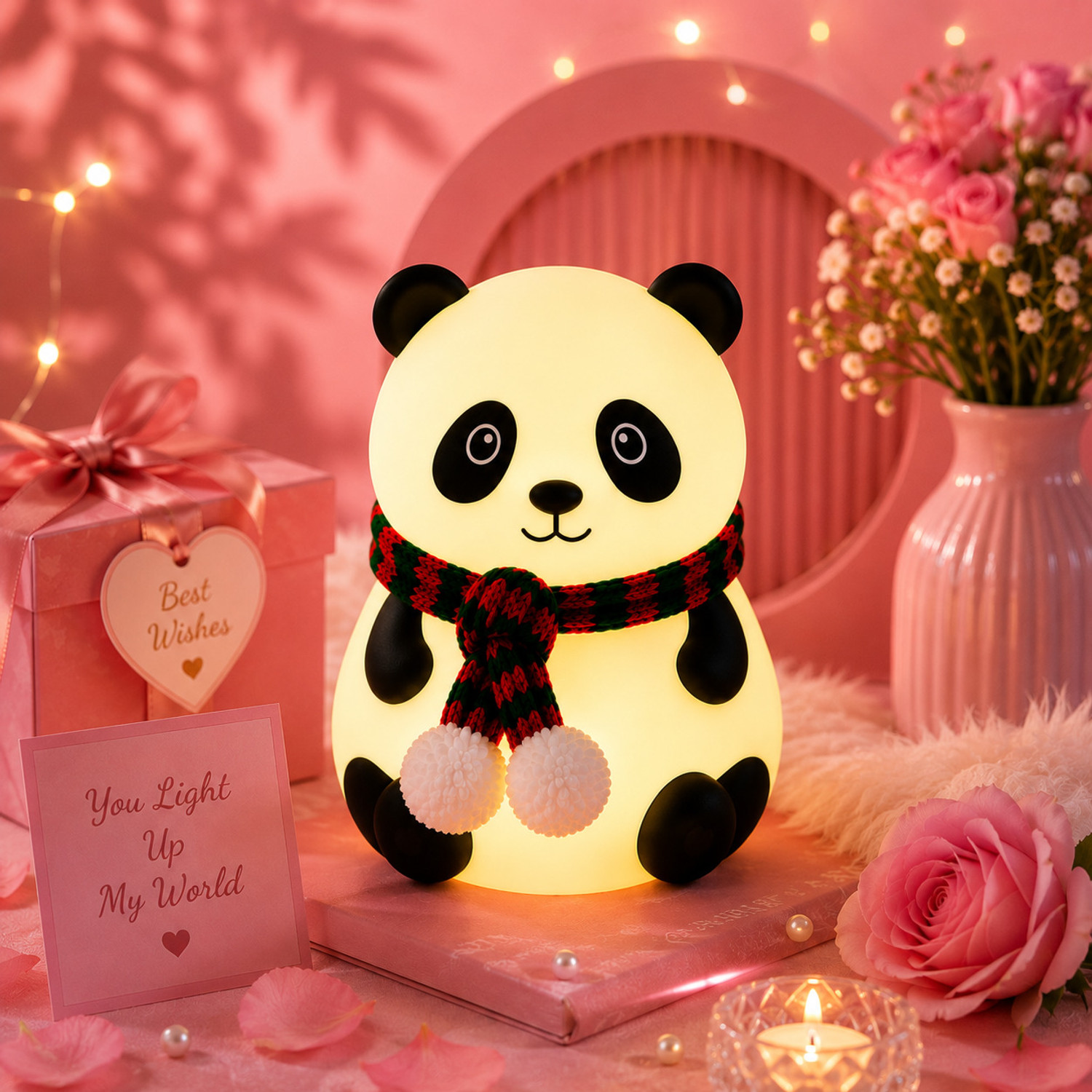 Image of GAPVELU Panda Table Lamp USB Rechargeable Silicone LED Night Light Gift for Children Night Lamp