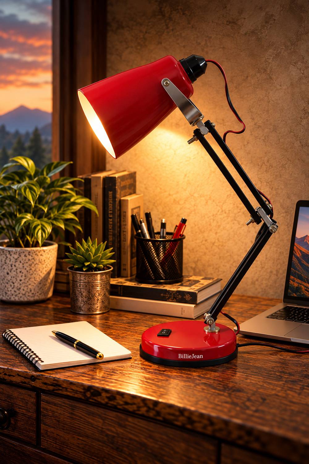 BillieJean 777 Red Studying & Reading Table Lamp