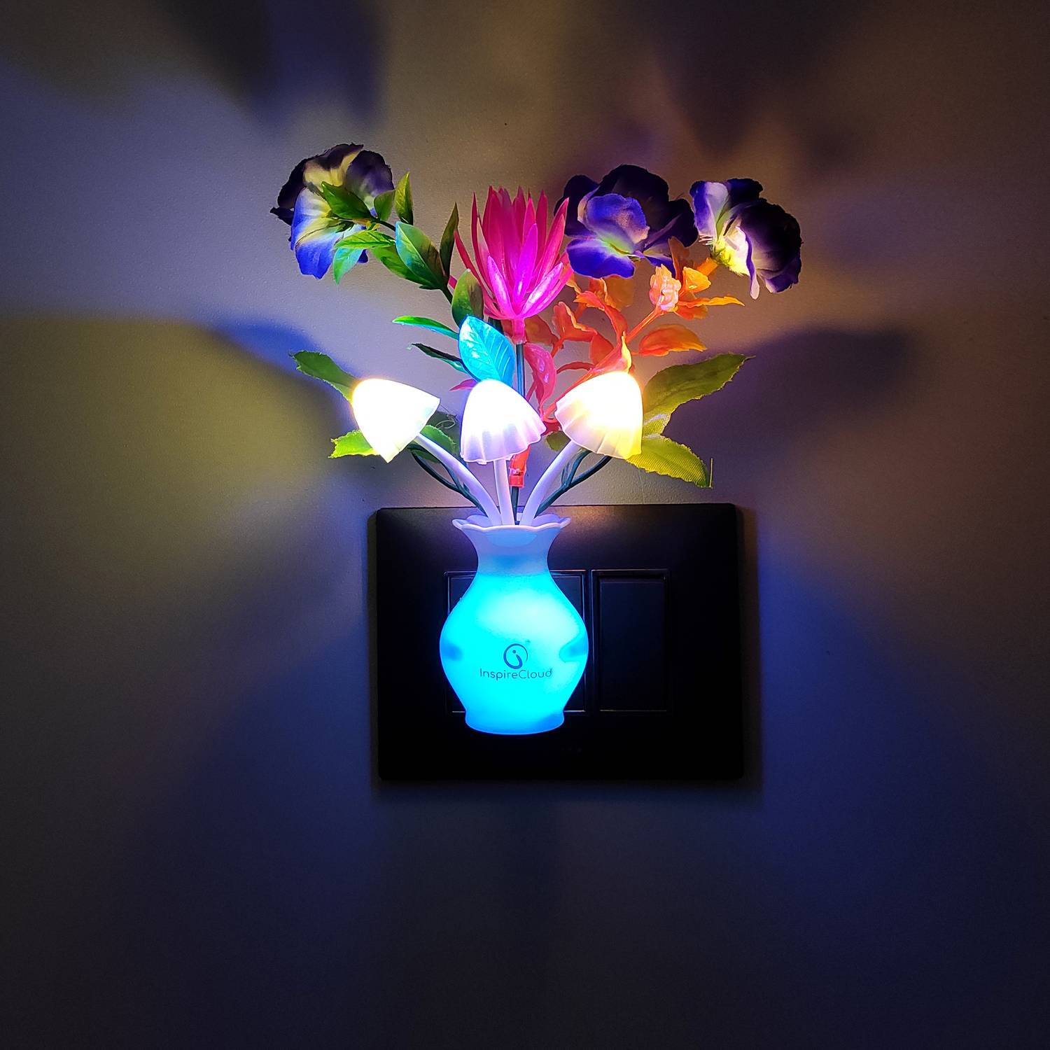 InspireCloud auto ON/Off Sensor Mushroom Shape LED with Multicolo