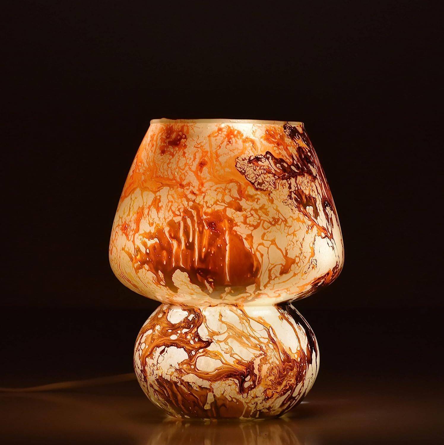 Ionic Glass Handicraft Marble Design Lamps Home Decor Glass Table