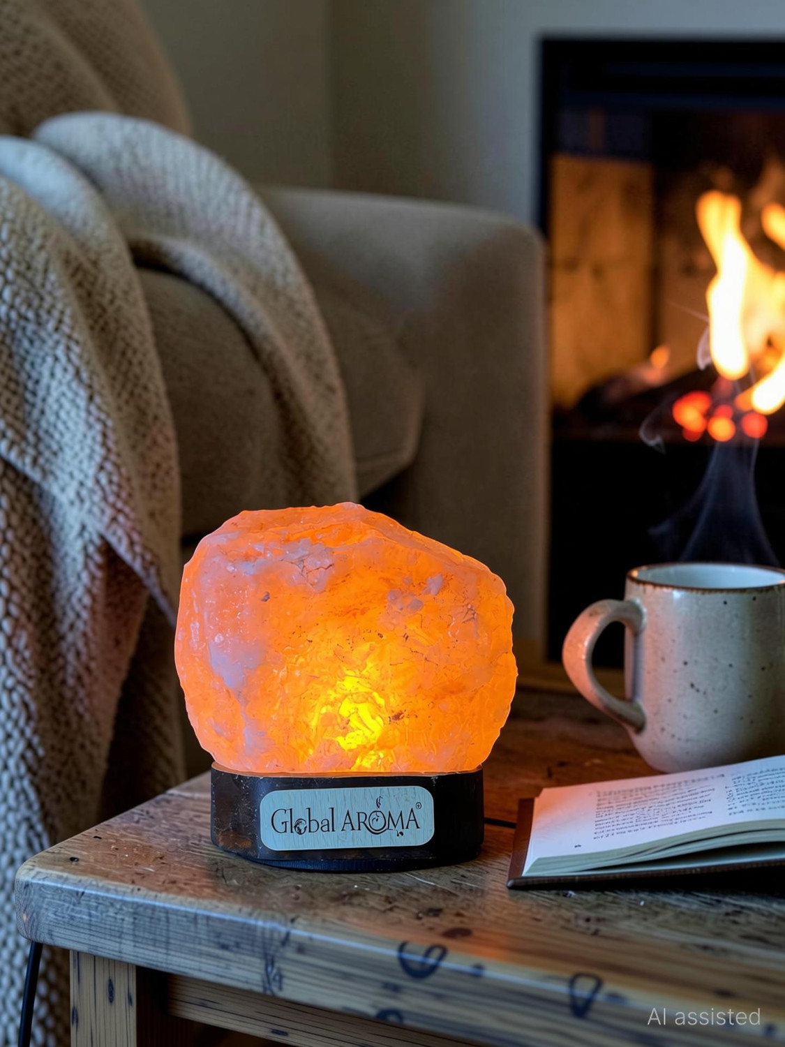 Image of GLOBAL AROMA Natural Himalayan Rock Salt Lamp for Positive Energy, Vastu ,Feng Shui Night Lamp
