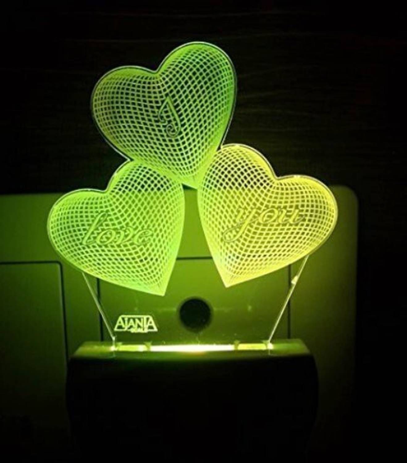 AJANTA Heart 3 Pis (Code - 2063) 3d Night Lamp