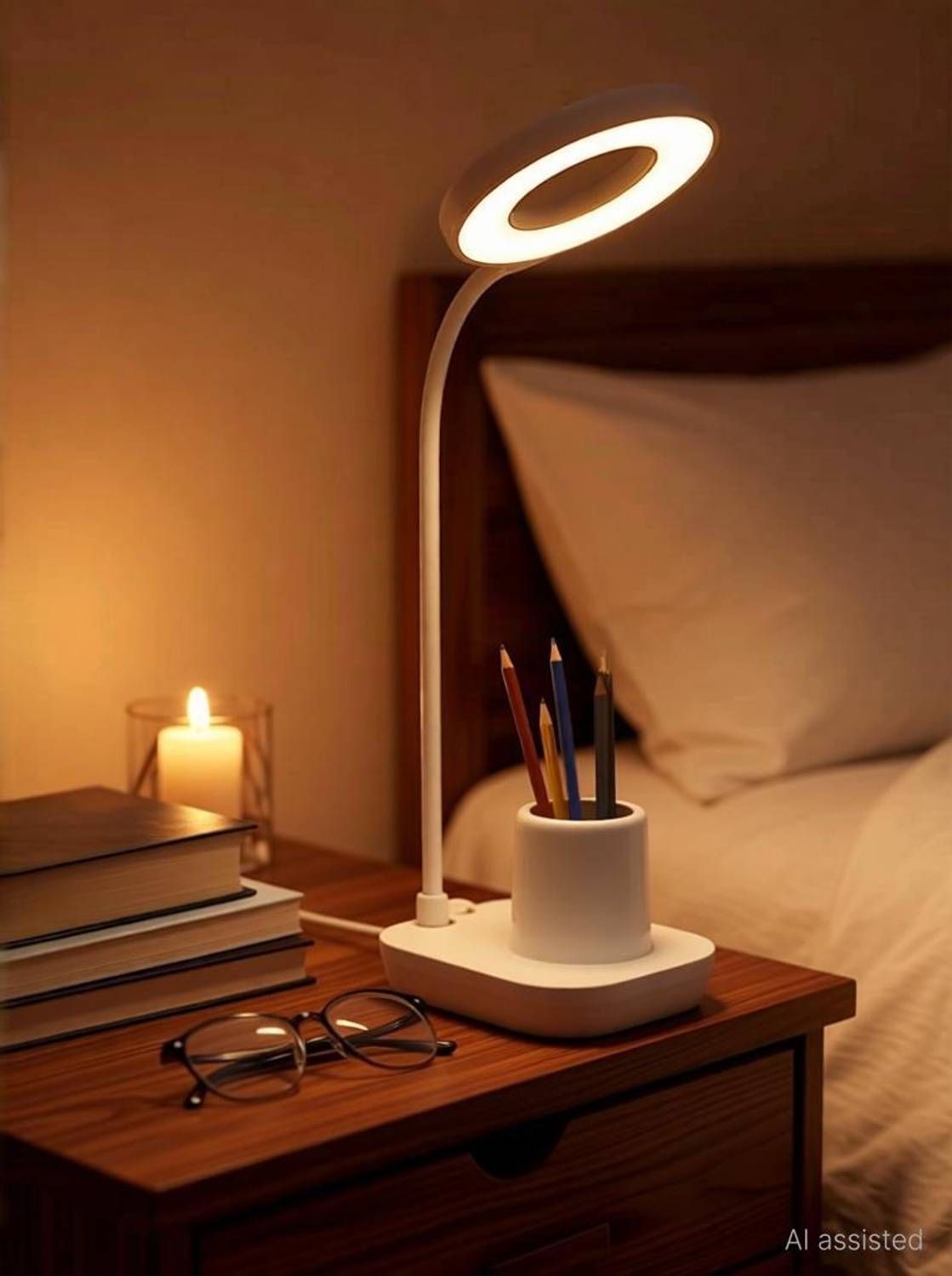 AKR Powerful Rechargeable lamp with Pen Holder 3 Mode Lights Mobi