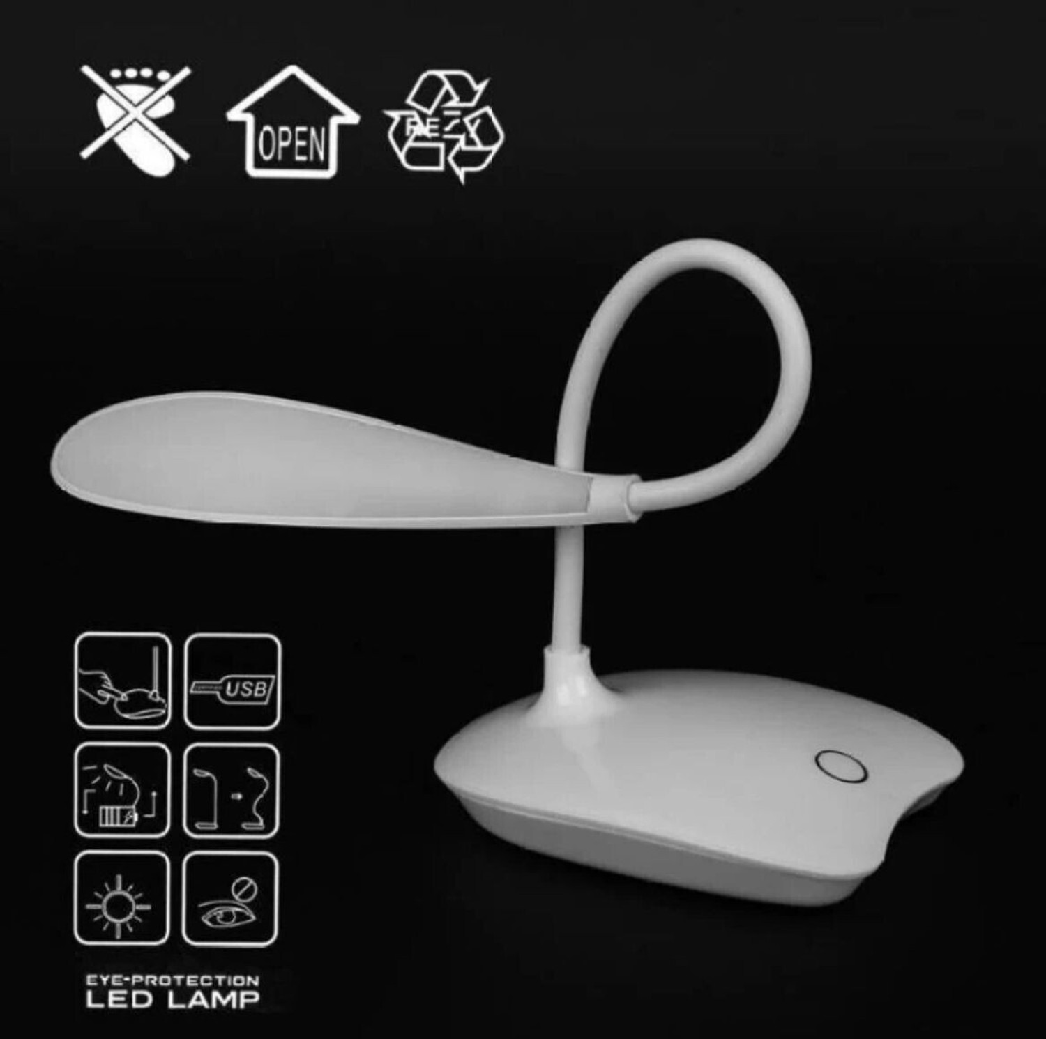 Image of REXBURG Rechargeable LED Table / Night / with 3 Stage Dimming Light Study Lamp