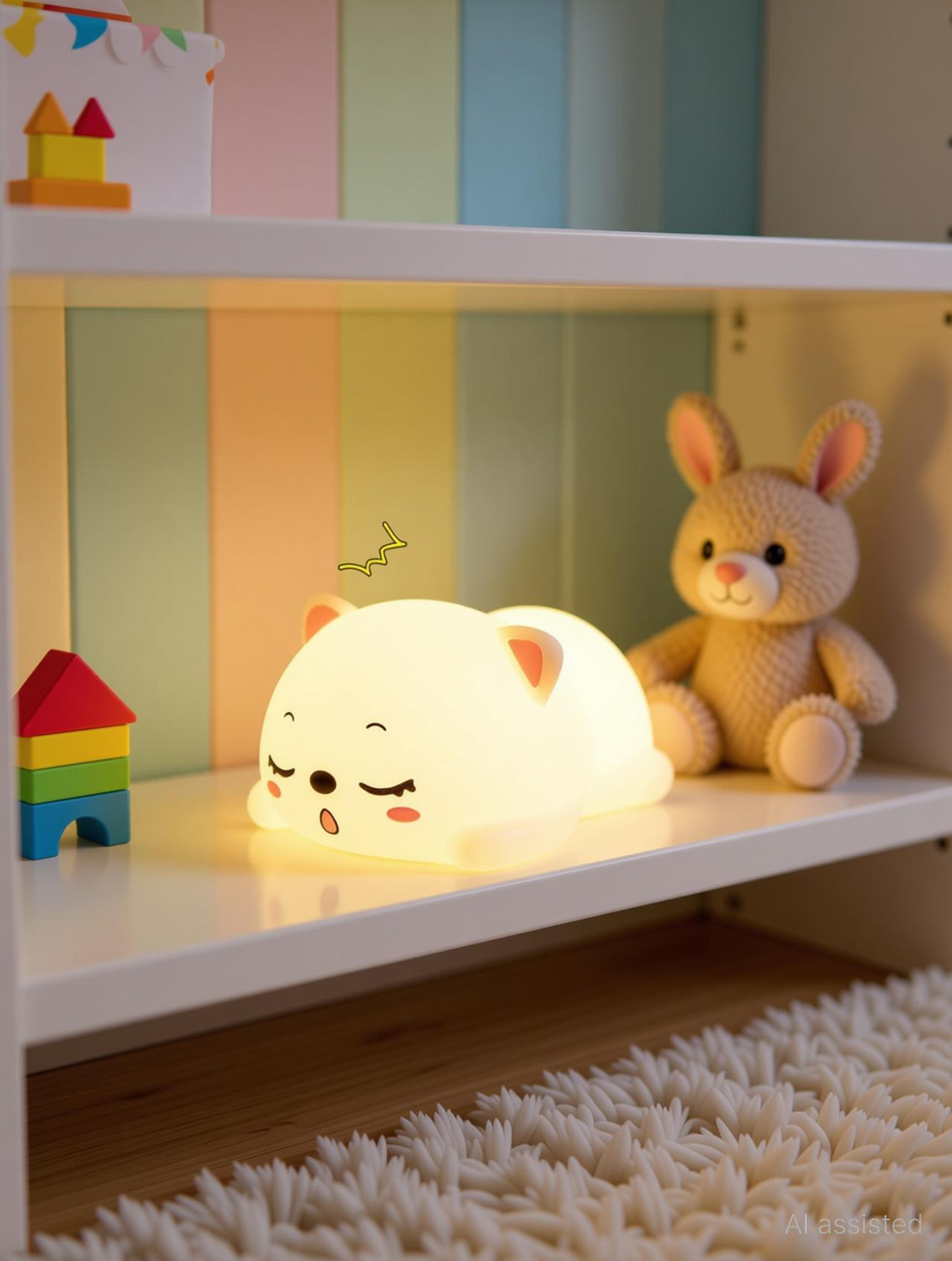 Image of pixan Silicon Snoring Cat Night Light Night Lamp