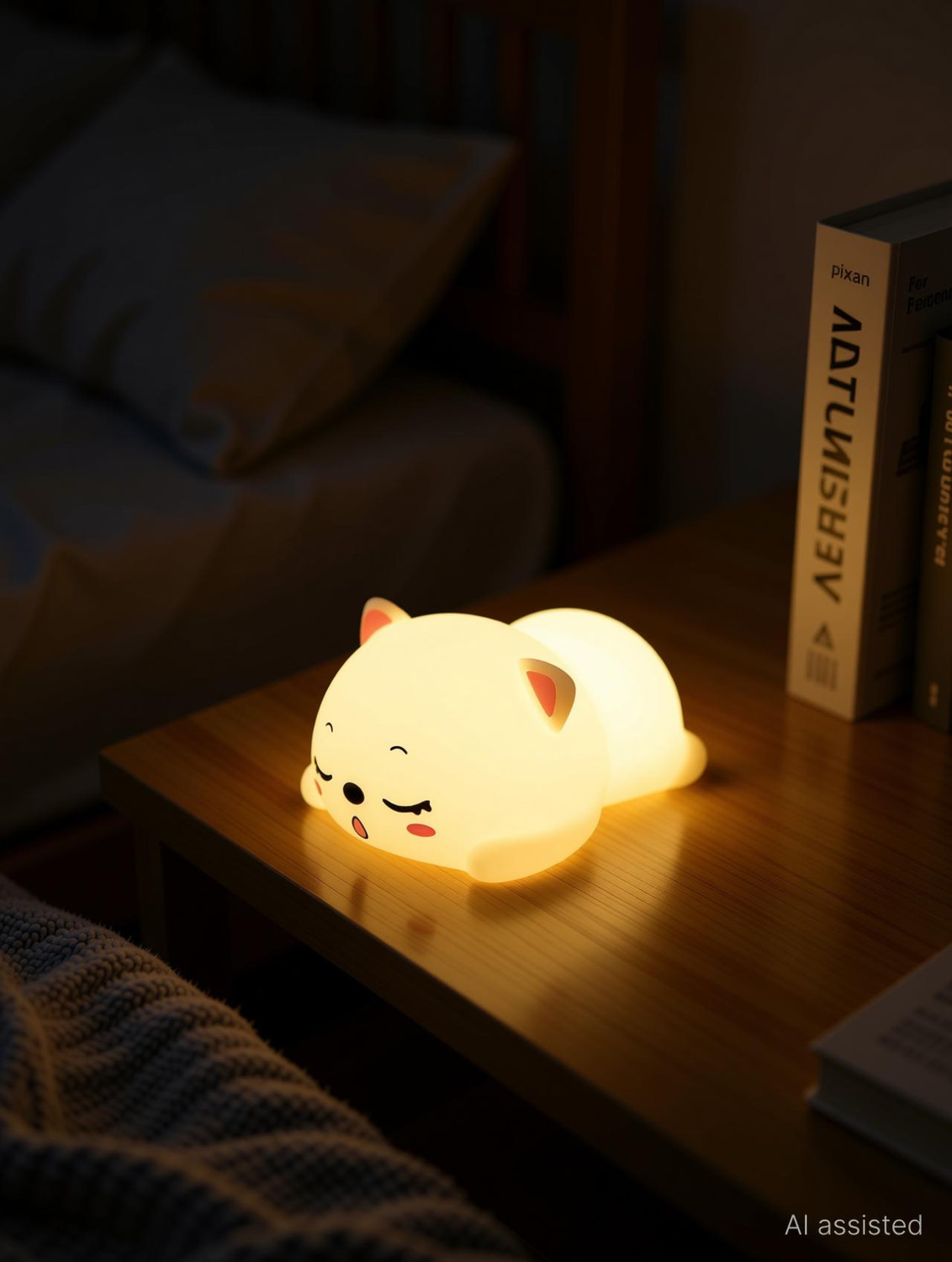 Image of pixan Silicon Snoring Cat Night Light Night Lamp