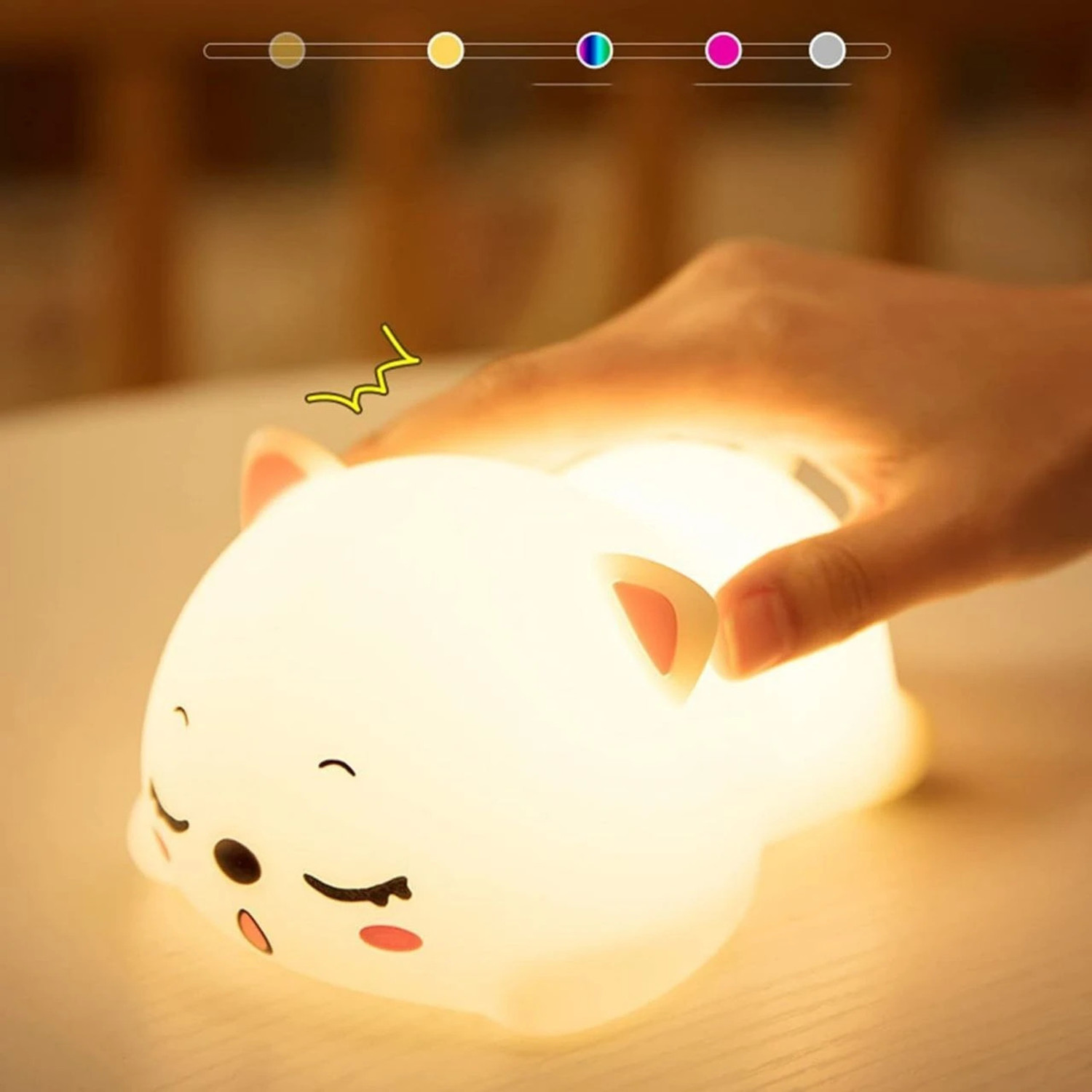 Image of pixan Silicon Snoring Cat Night Light Night Lamp