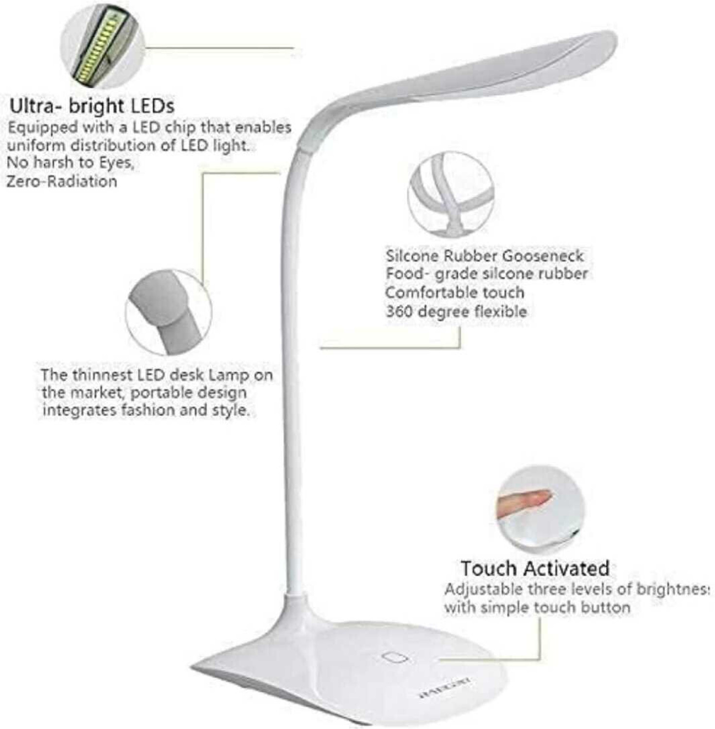 Image of REXBURG Study LED Touch On /Off Switch Student Study Table Lamps158 Table Lamp